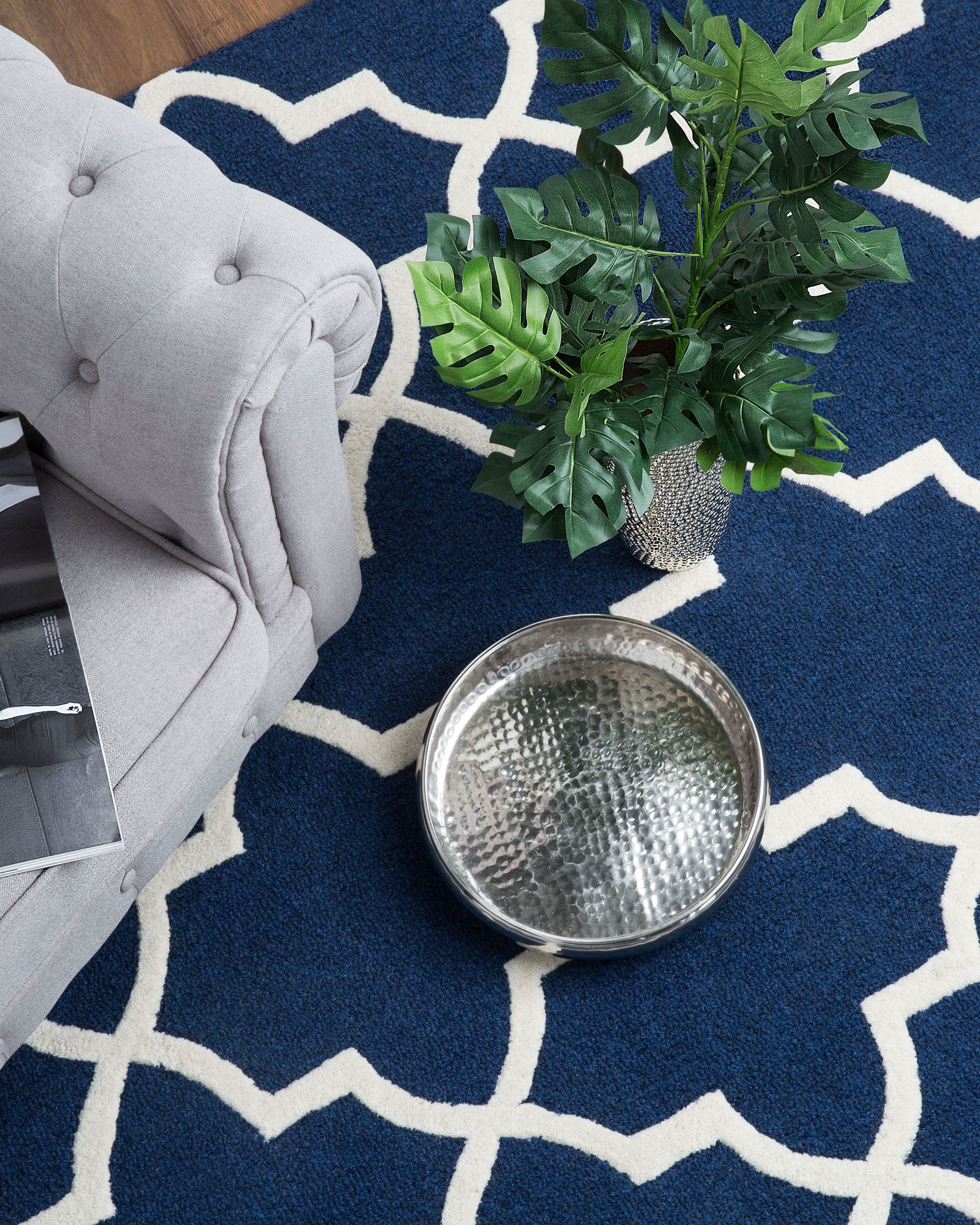 Rug SILVAN Navy Blue 160 x 230 cm Wool