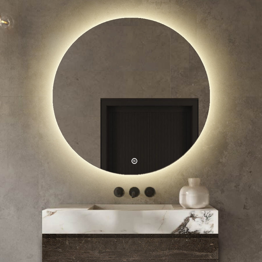 Vtw Living - Badkamerspiegel Rond 60 cm Spiegel met Verlichting