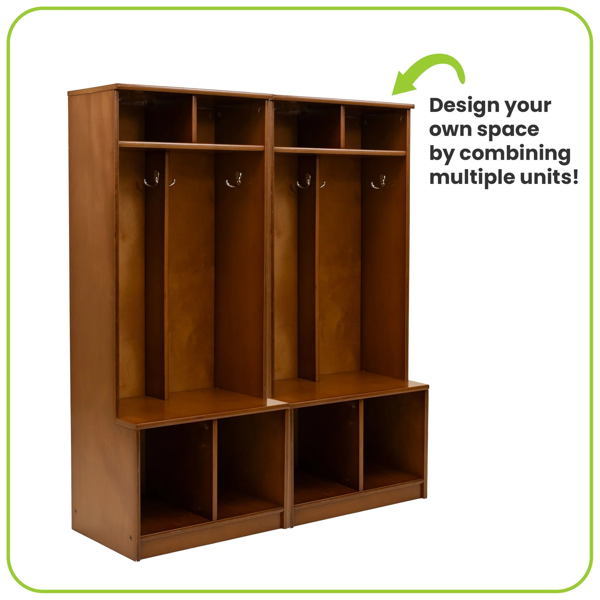 Little Partners Locker Cabinet Cubby Organizer, Learn 'N Store Wooden Classroom Cubbies Compartment Lockers for Storage of Toddlers and Kids Coats, Equipment, Backpacks - Espresso - Image 9