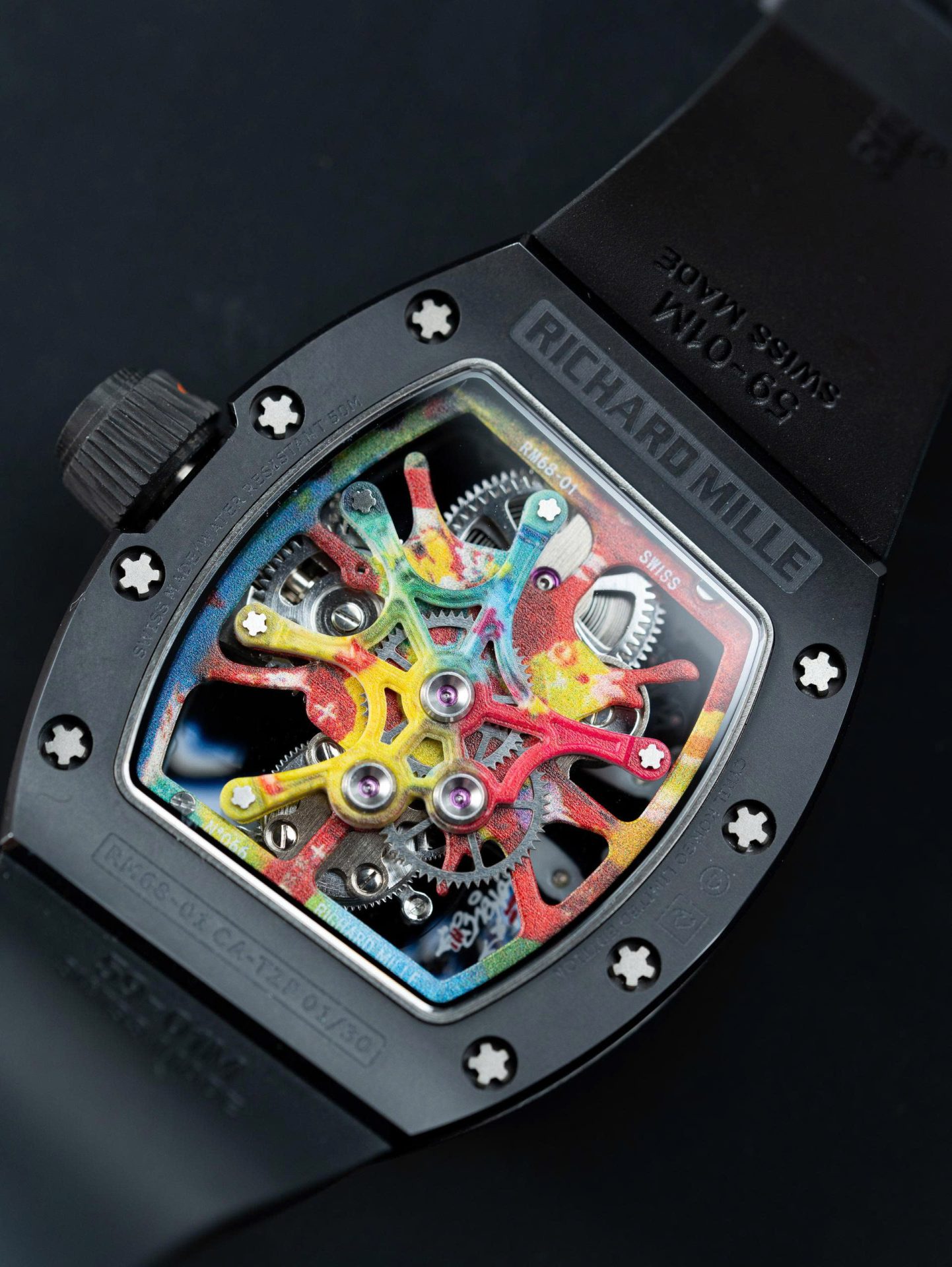 Richard Mille RM68-01 Cyril Kongo Imitation Watches Black Ceramic Rubber Strap 45mm - Top club