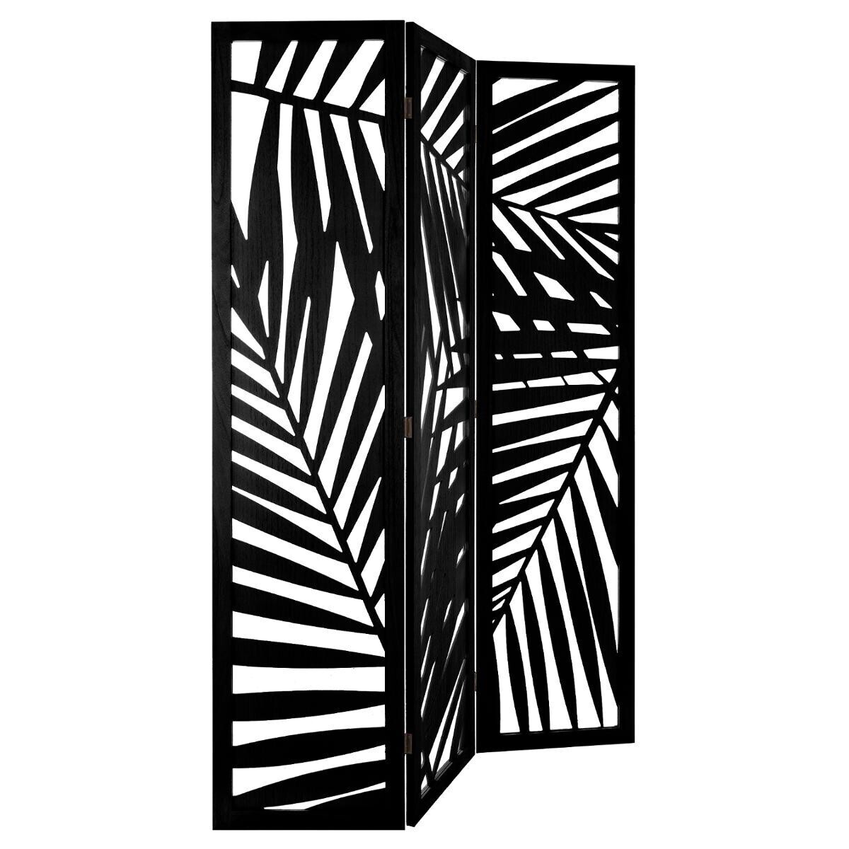Screen "Leaf" Wood, Black, H.170 cm