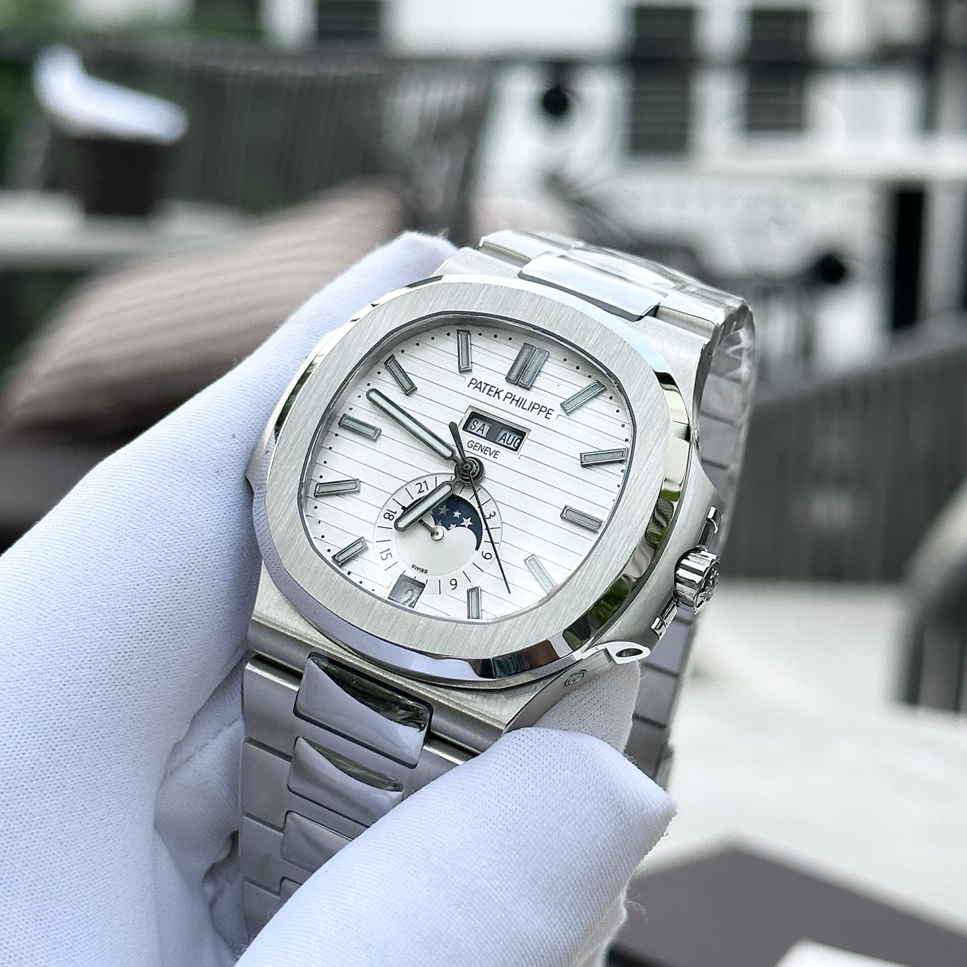 Patek Philippe Nautilus 5726 Replica 1:1 Watch White Dial PPF 40.5mm - Top club