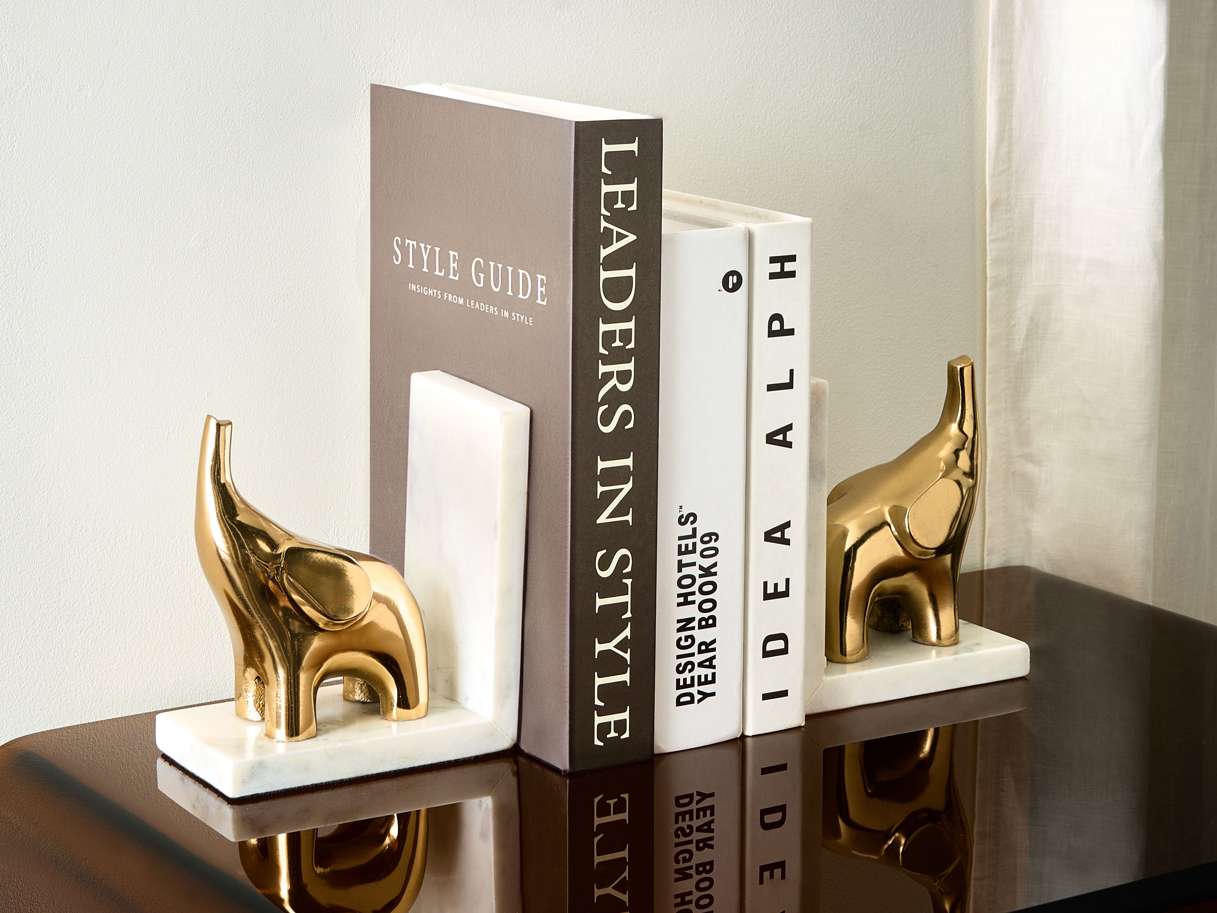 Set of Bookends KOTEZI Marble Gold