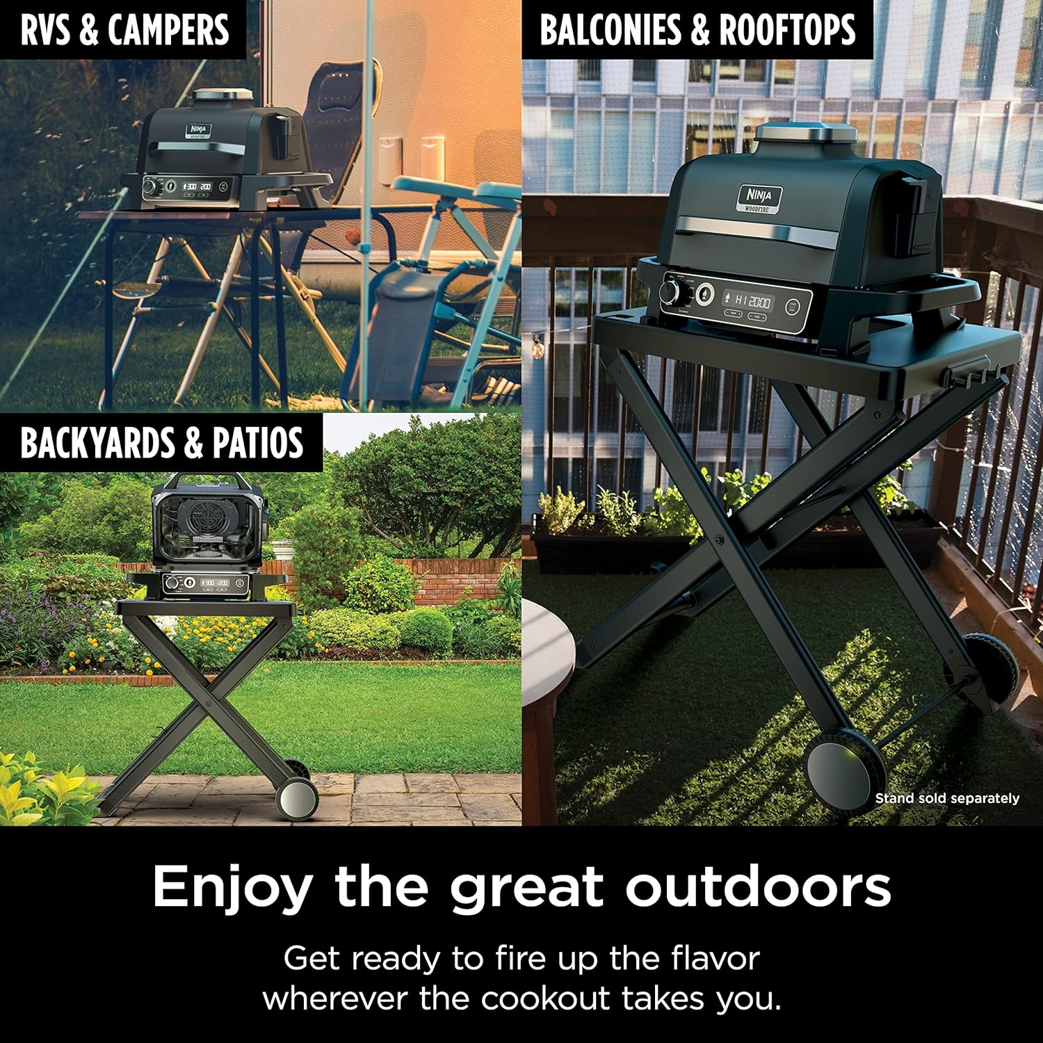 Ninja 7-in-1 Portable Electric Outdoor Grill And Smoker With Thermometer, Grey - OG751BRN - Image 28 Ninja 7-in-1 Portable Electric Outdoor Grill And Smoker With Thermometer, Grey - OG751BRN - Image 28