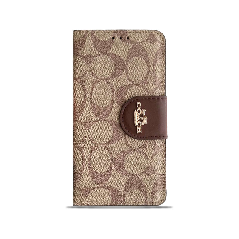 Coach iPhone Case  Leather Flip Case with Card Holder Brown-PTK241622 - Wholesale & Influencer