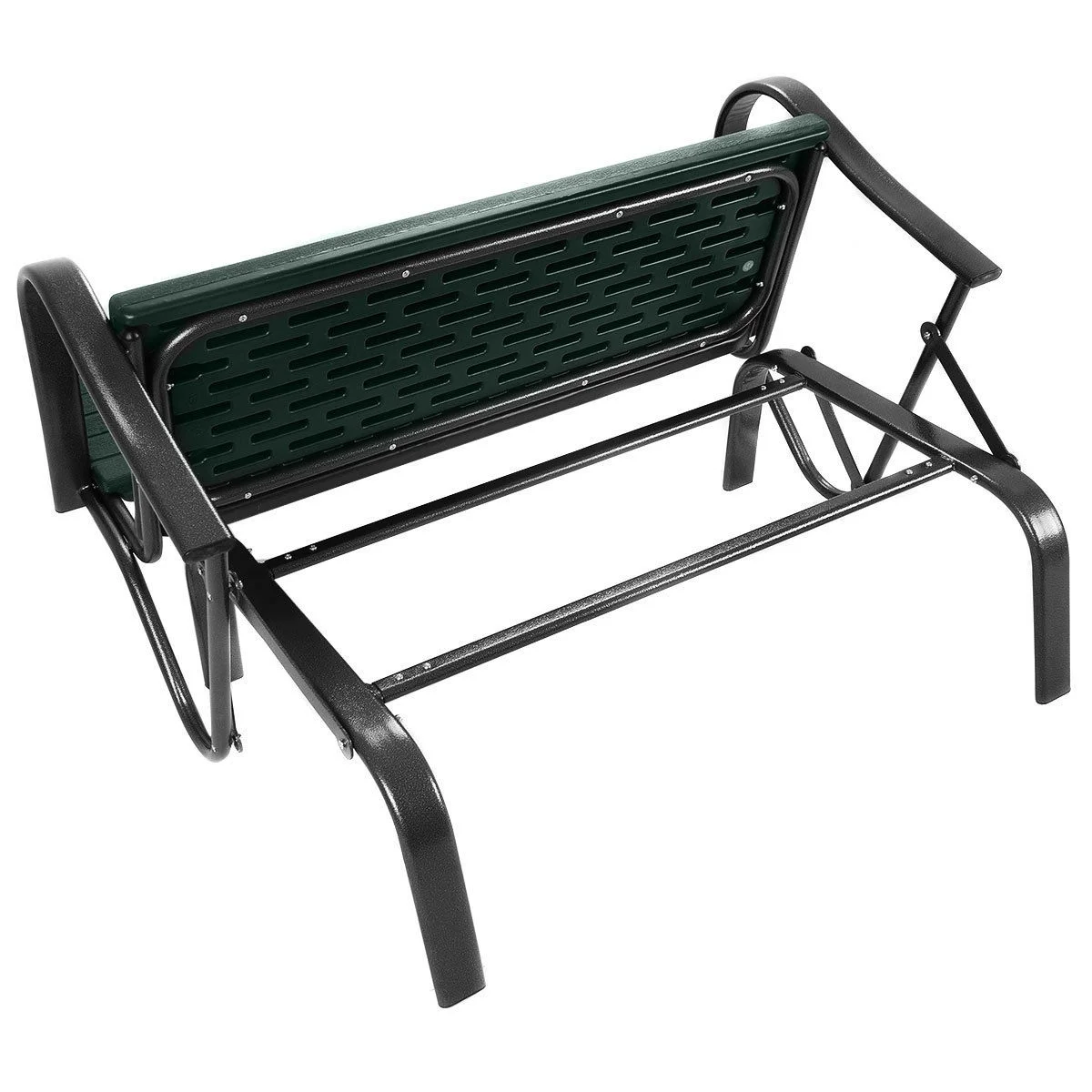Costway Outdoor Patio Swing Porch Rocker Glider Bench Loveseat Garden Seat Steel - Image 11