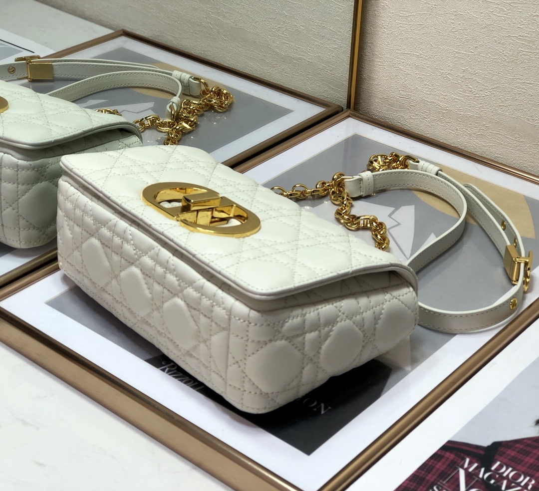 Christian Dior Small Dior Caro Bag, White, For Women Women’s Handbags, Shoulder Bags, Crossbody Bags, 20cm CD M9241UWHC_M35U1:1High-quality replica