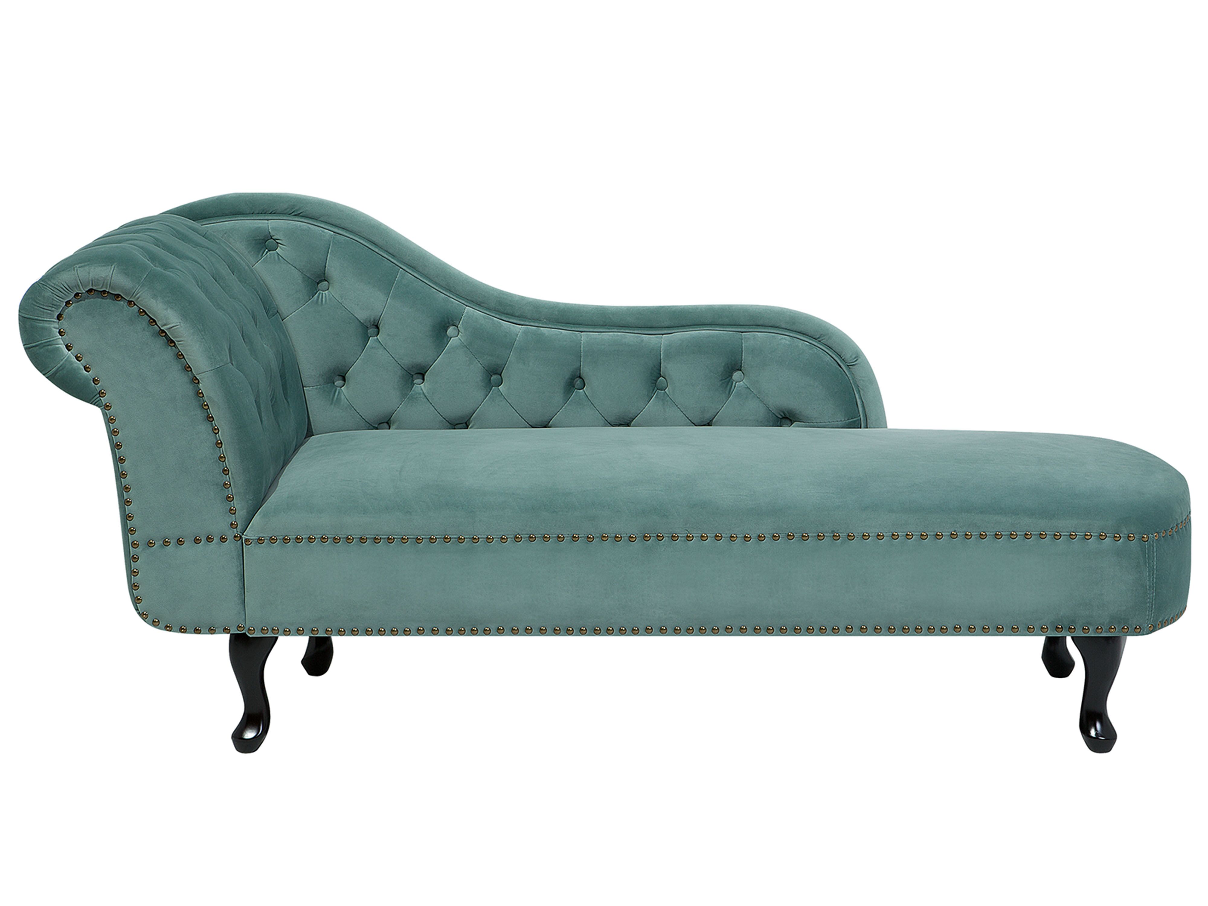 Left-Hand Chaise Lounge NIMES Velvet Mint Green