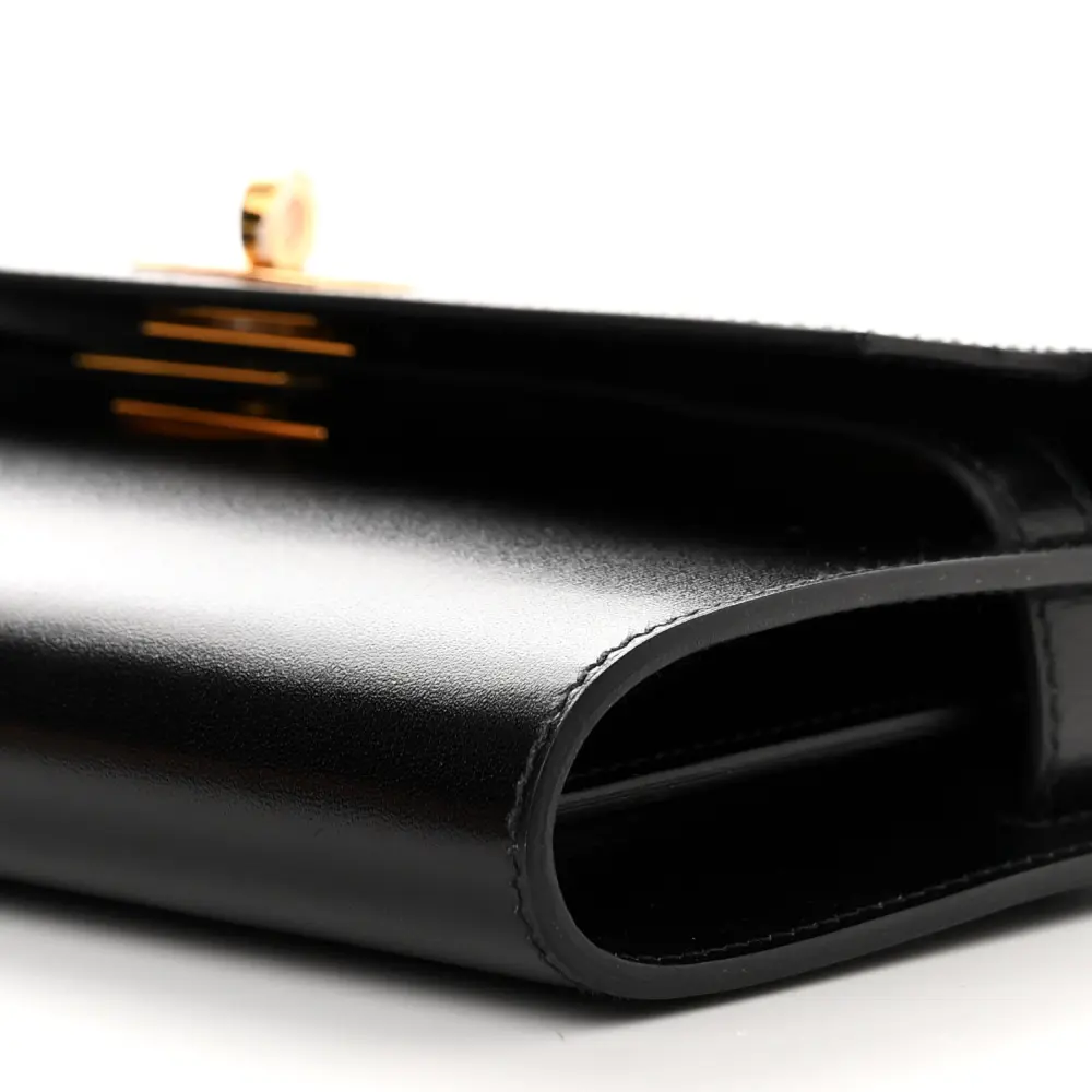 Hermès Black Box Leather Kelly Wallet To Go Gold Hardware Top quality Replica1:1High-quality replica