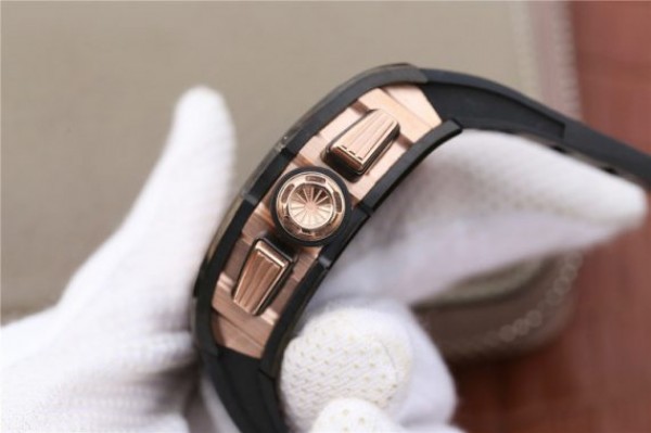 Replica Richard Mille RM011 RG Black Ceramic Chrono Skeleton Dial RG Inner Bezel Black Rubber Strap A7750 - Elite Watch Atelier