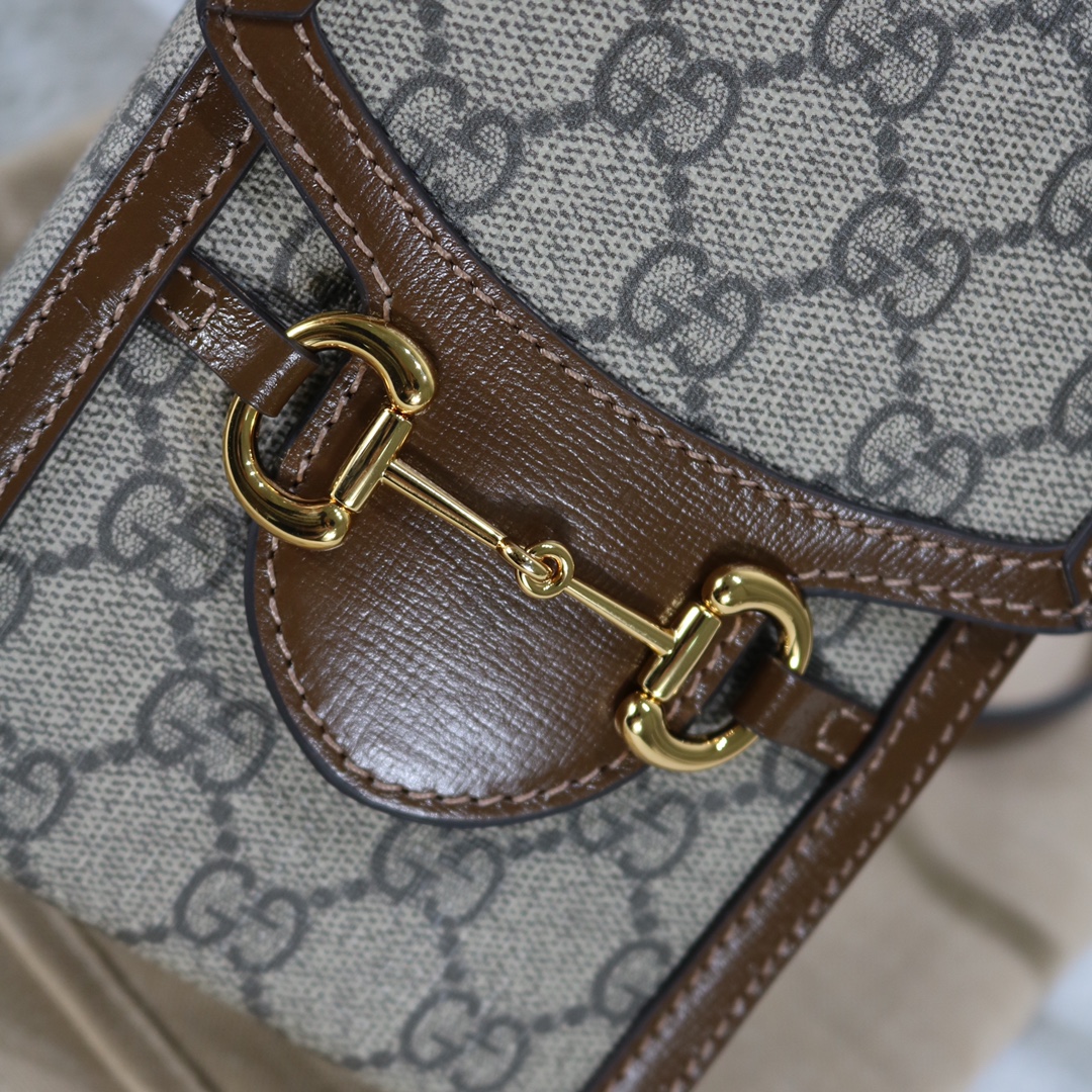Replica Gucci Horsebit 1955 Mini Bag Monogram Canvas1:1High-quality replica