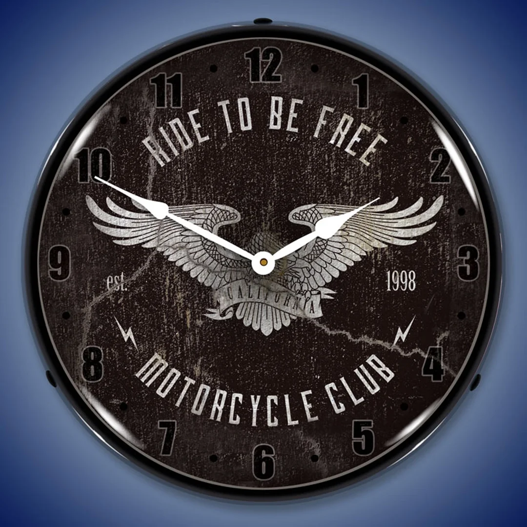 Collectable Sign and Clock Ride to be Free LED Lighted Premium Wall Clock