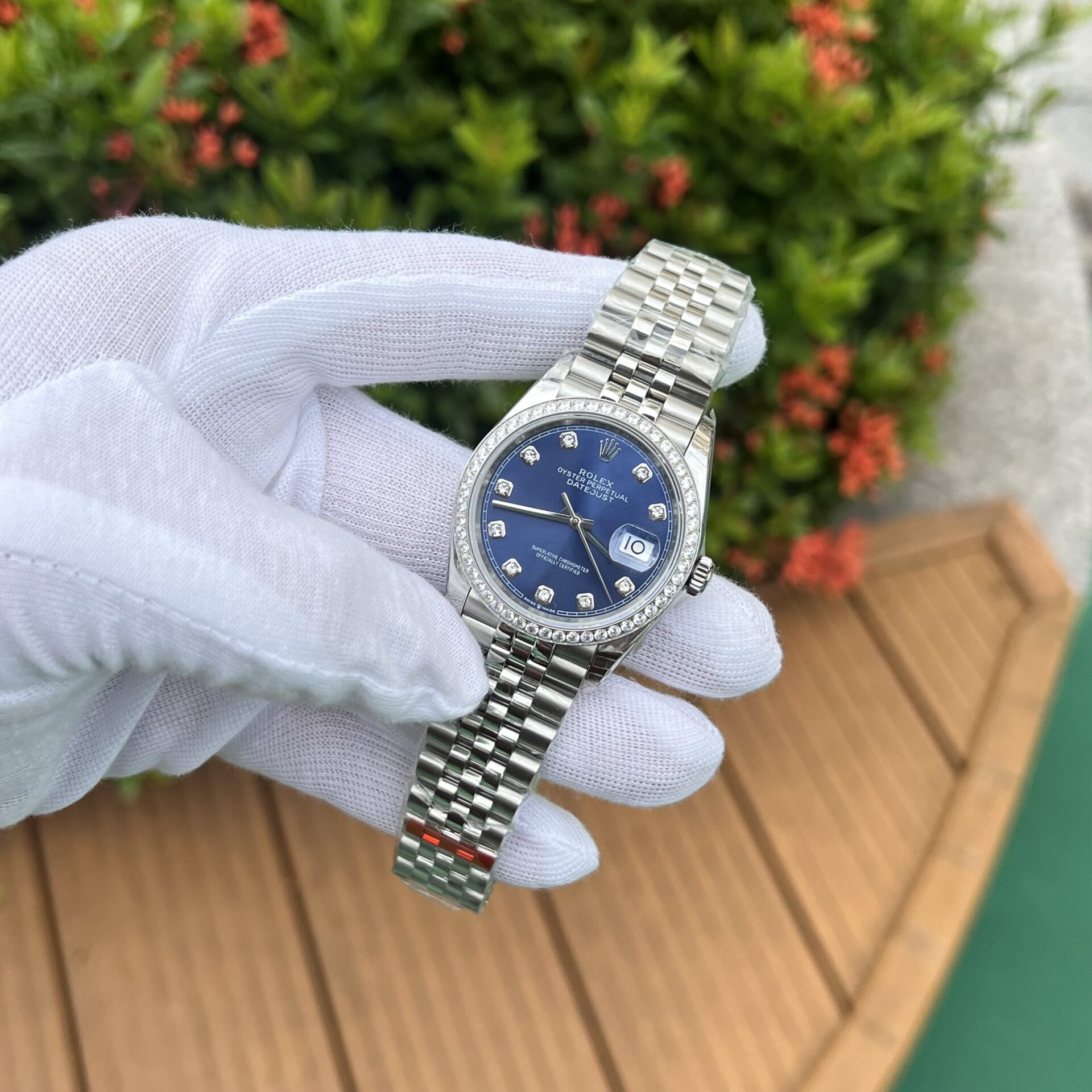 Rolex DateJust Blue Dial Replica 1:1 Watch Jubilee Strap EW Factory 36mm - Elite Watch Atelier