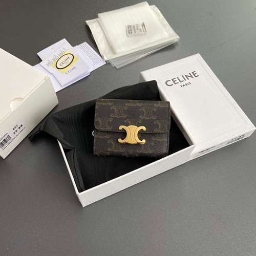Celine TRIOMPHE logo printed short wallet