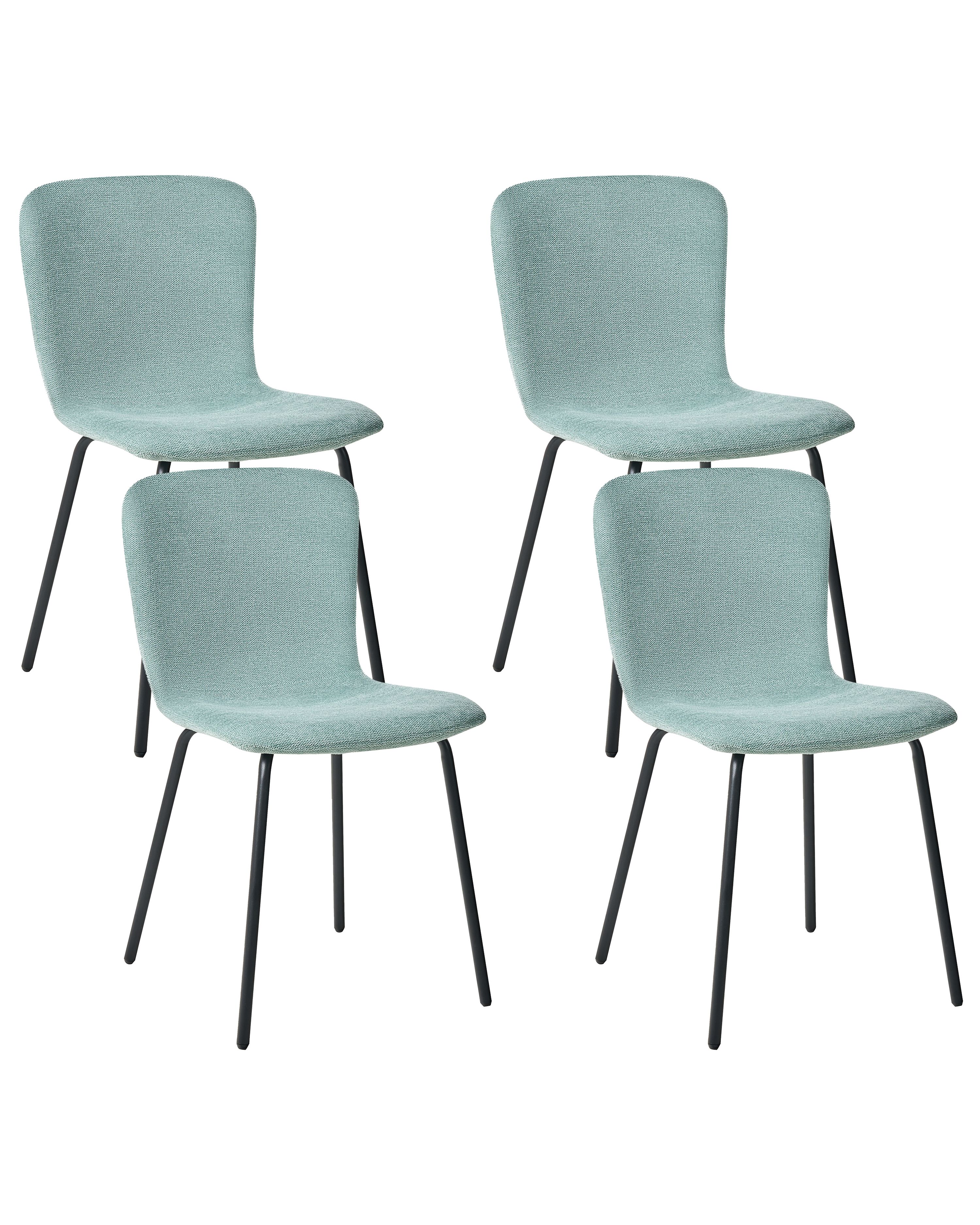 Set of 4 Dining Chairs CALDWELL Fabric Mint Green