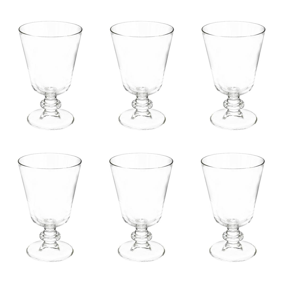 Set of 6 wine glasses "Elena" 280 ml, Transparent