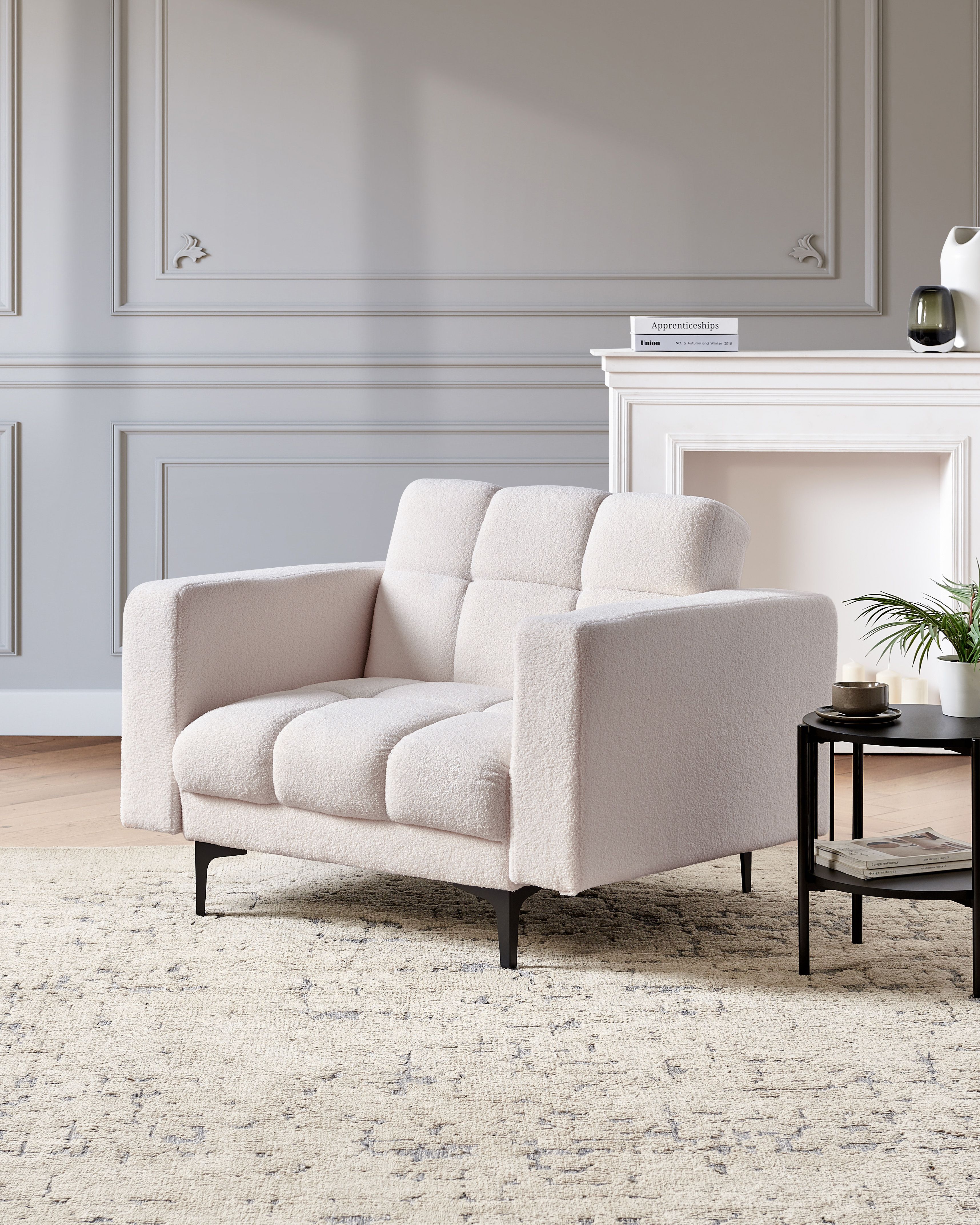 Armchair ALNES Boucle White
