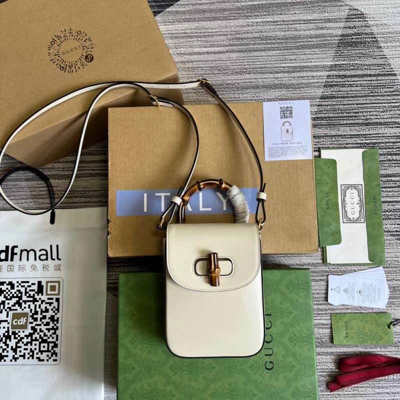 Bamboo mini handbag White leather – GB0451:1High-quality replica