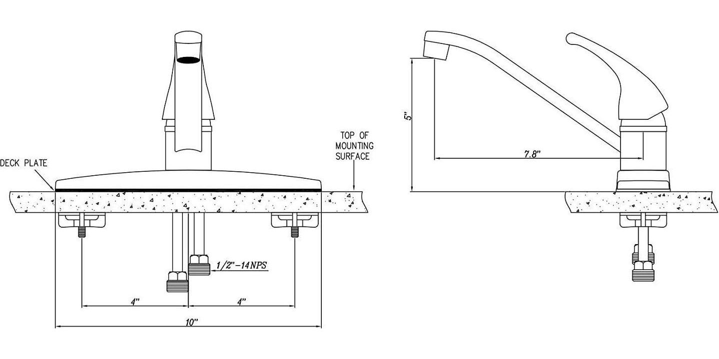 Dura Faucet Single Lever Kitchen Faucet for RV Kitchens - Chrome Polished