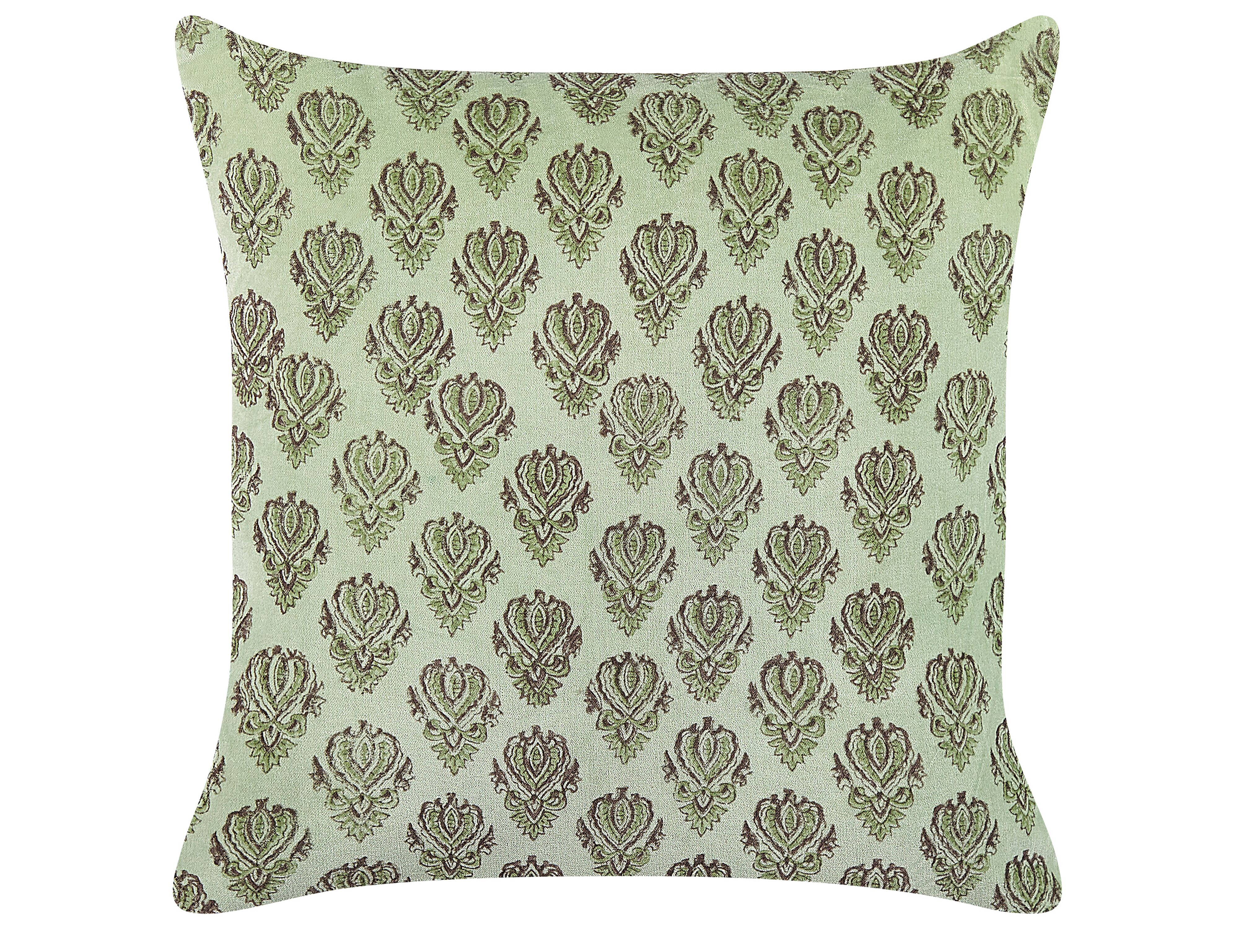 Throw Cushion RUNGIA Velvet 45 x 45 cm Green Floral Pattern