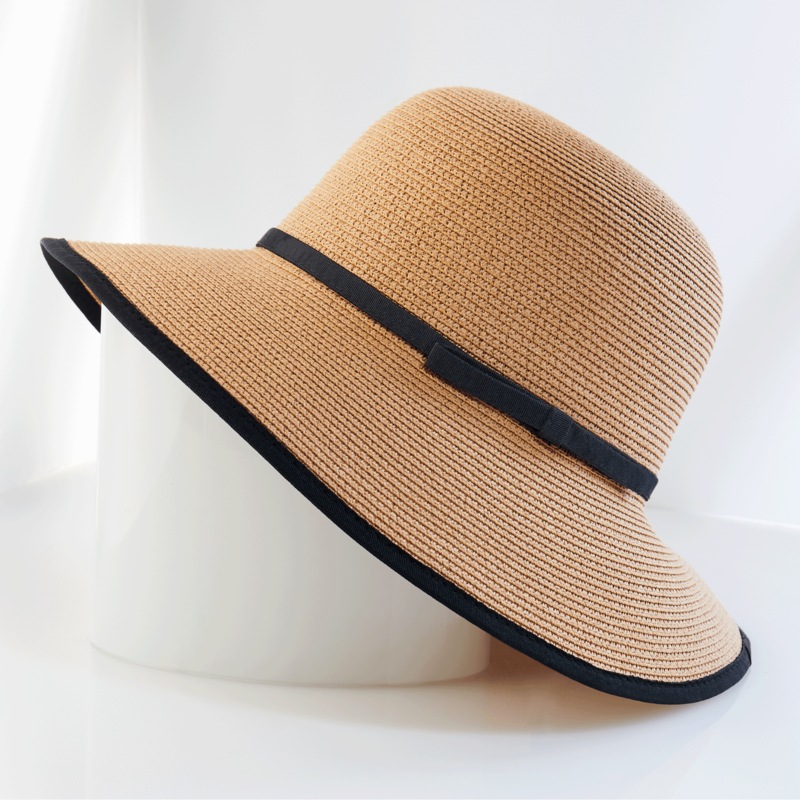 Marisol Cloche-Style Sun Hat with Contrast Trim - MIDNIGHT VELVET CATALOG