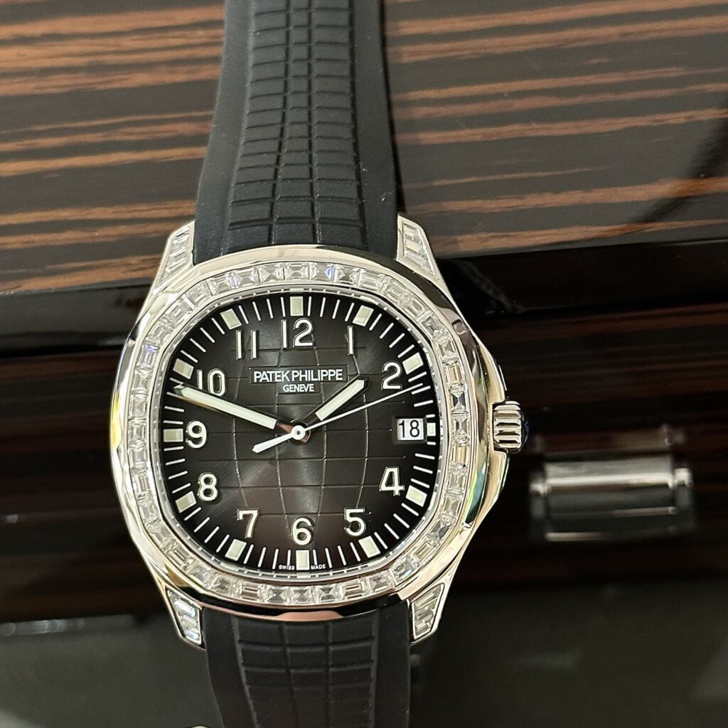 Patek Philippe Replica Watch Aquanaut 5167 Custom Moissanite Baguette Diamonds 40mm - Elite Watch Atelier