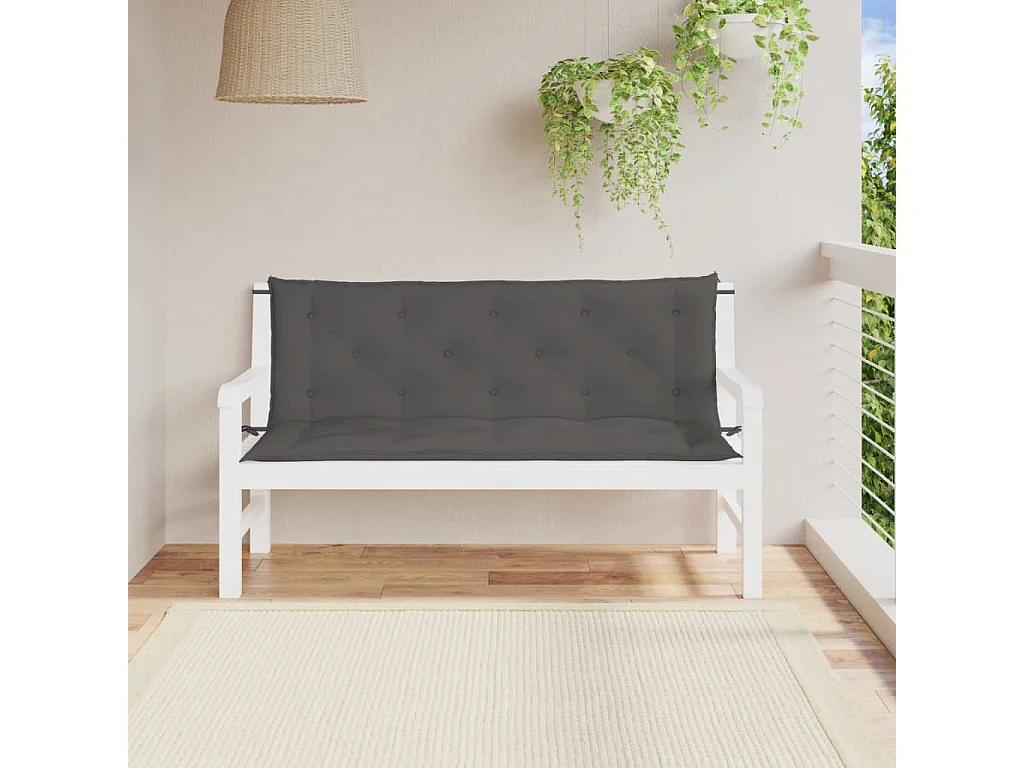 Coussins de banc de jardin lot de 2 anthracite tissu Oxford