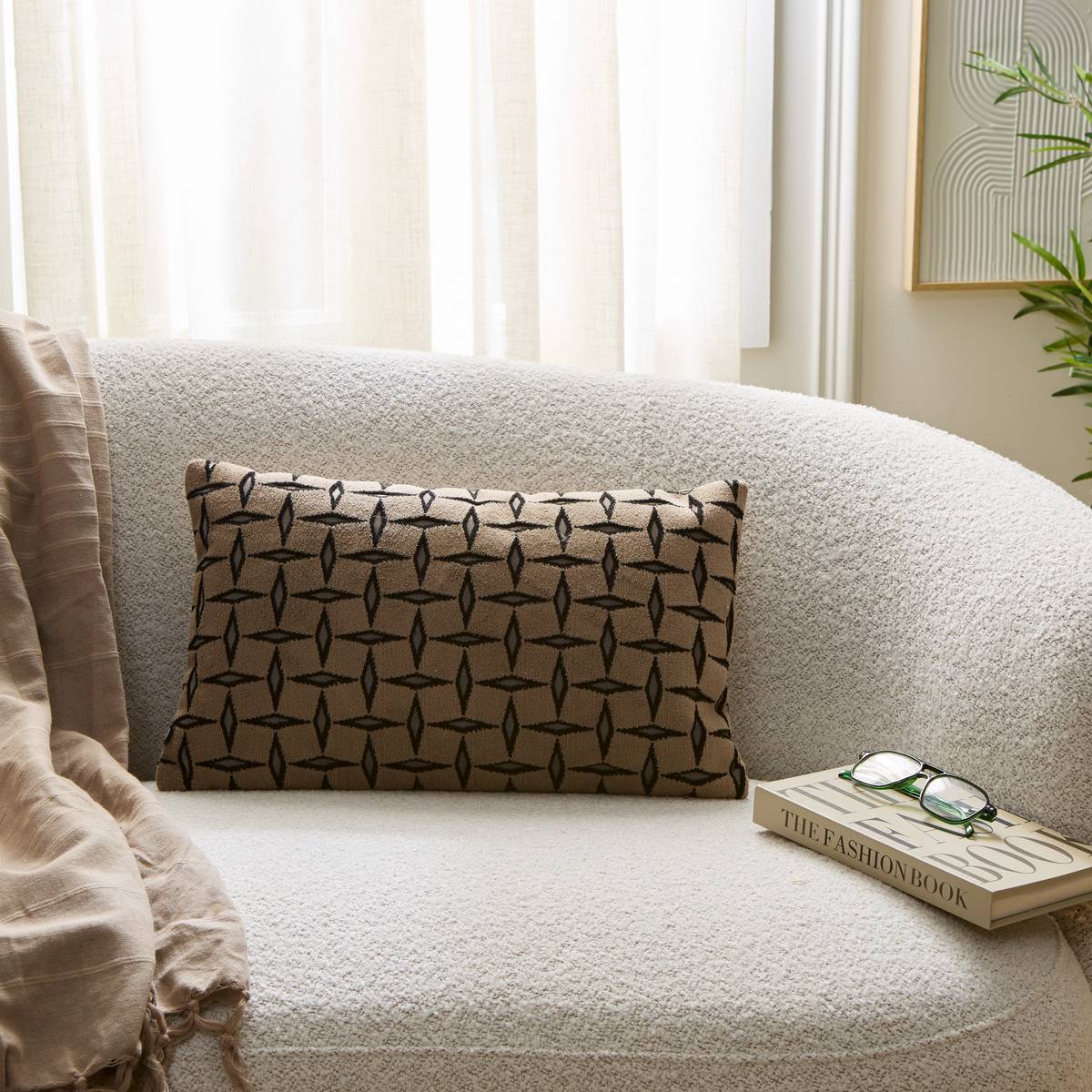 Cushion "Diamond" Brown, 50x25 cm