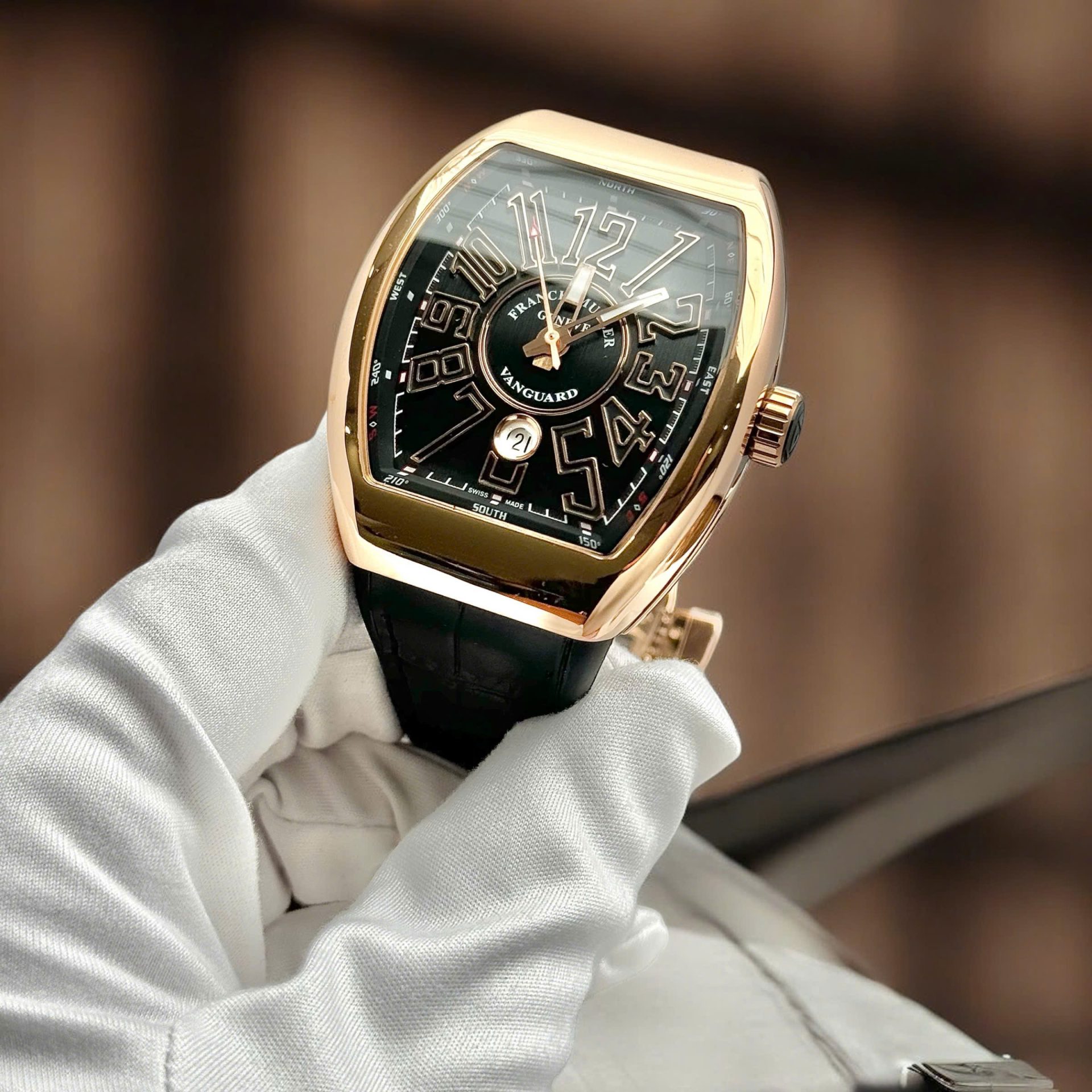 Franck Muller Luxury Replica Watches Vanguard V45 Rose Gold Men s ABF Factory 45mm - Top club