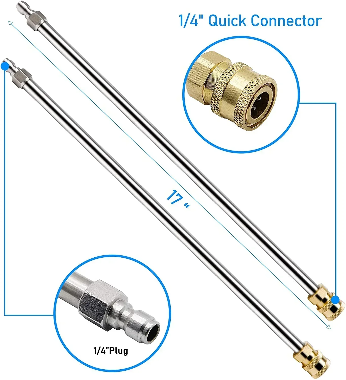 Twinkle Star 15 Inch Stainless Steel Pressure Washer Surface Cleaner With 2 Extension Wands And 2 Replacement Nozzles - Image 5 Twinkle Star 15 Inch Stainless Steel Pressure Washer Surface Cleaner With 2 Extension Wands And 2 Replacement Nozzles - Image 5