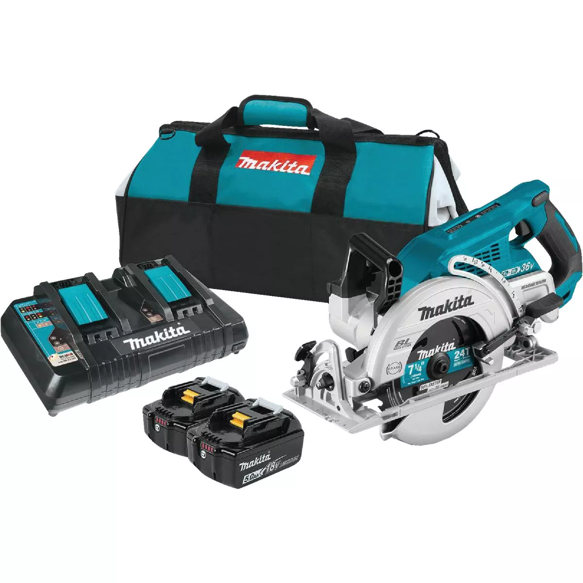 Makita 18V X2 LXT Lithium-Ion Brushless 7-1/4 In. Rear Handle Cordless Circular Saw Kit