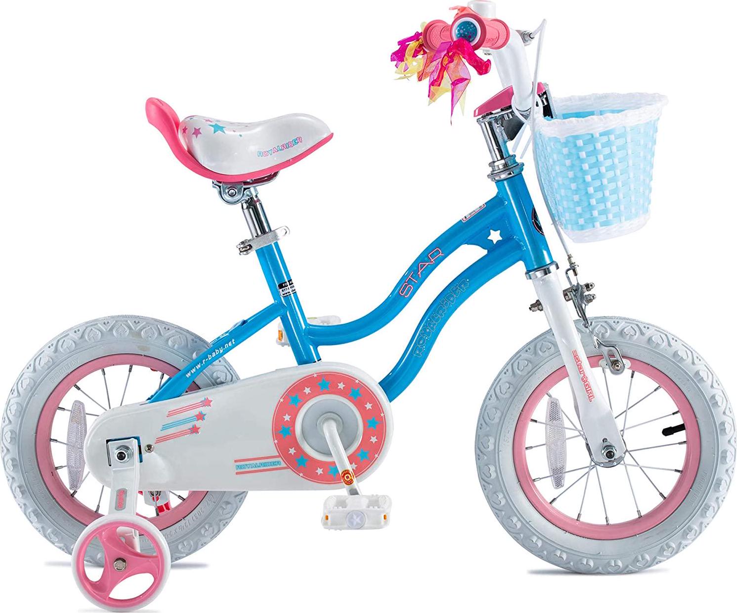 Alternative view of Royalbaby Girls Kids Bike Star girl 16 In. Bicycle Basket Training Wheels Kickstand Blue Child-s Cycle