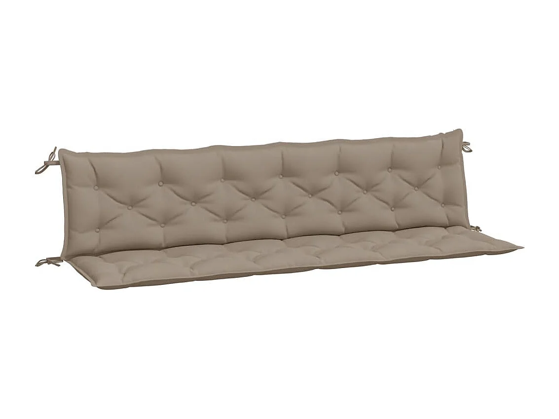 Coussins de banc jardin lot de 2 taupe 200x50x7 cm tissu Oxford