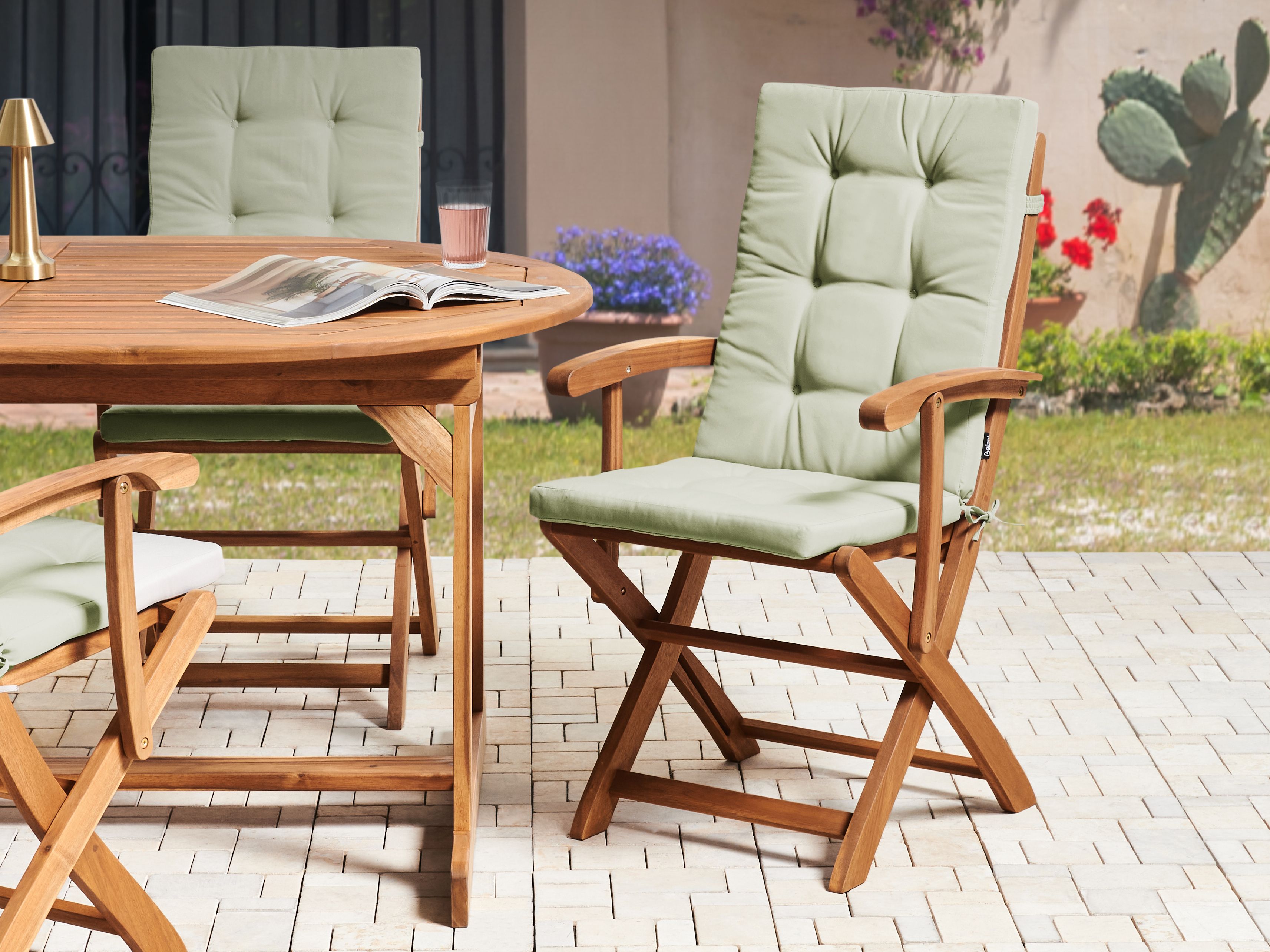 Set of 2 Back/Seat Cushions MAUI PREMIUM Light Green