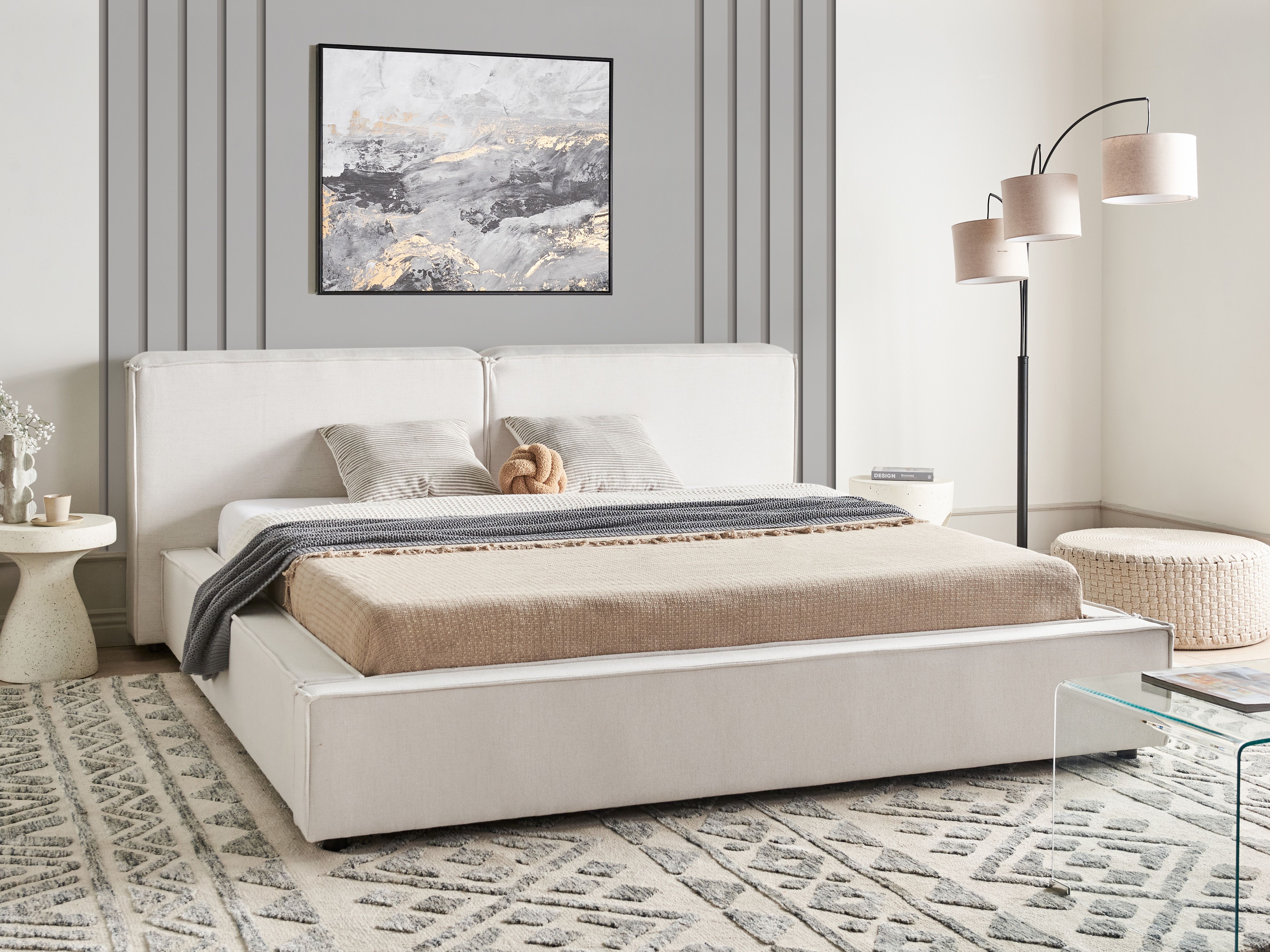 Waterbed Fabric LINARDS 180 x 200 cm (EU Super King) Off-White