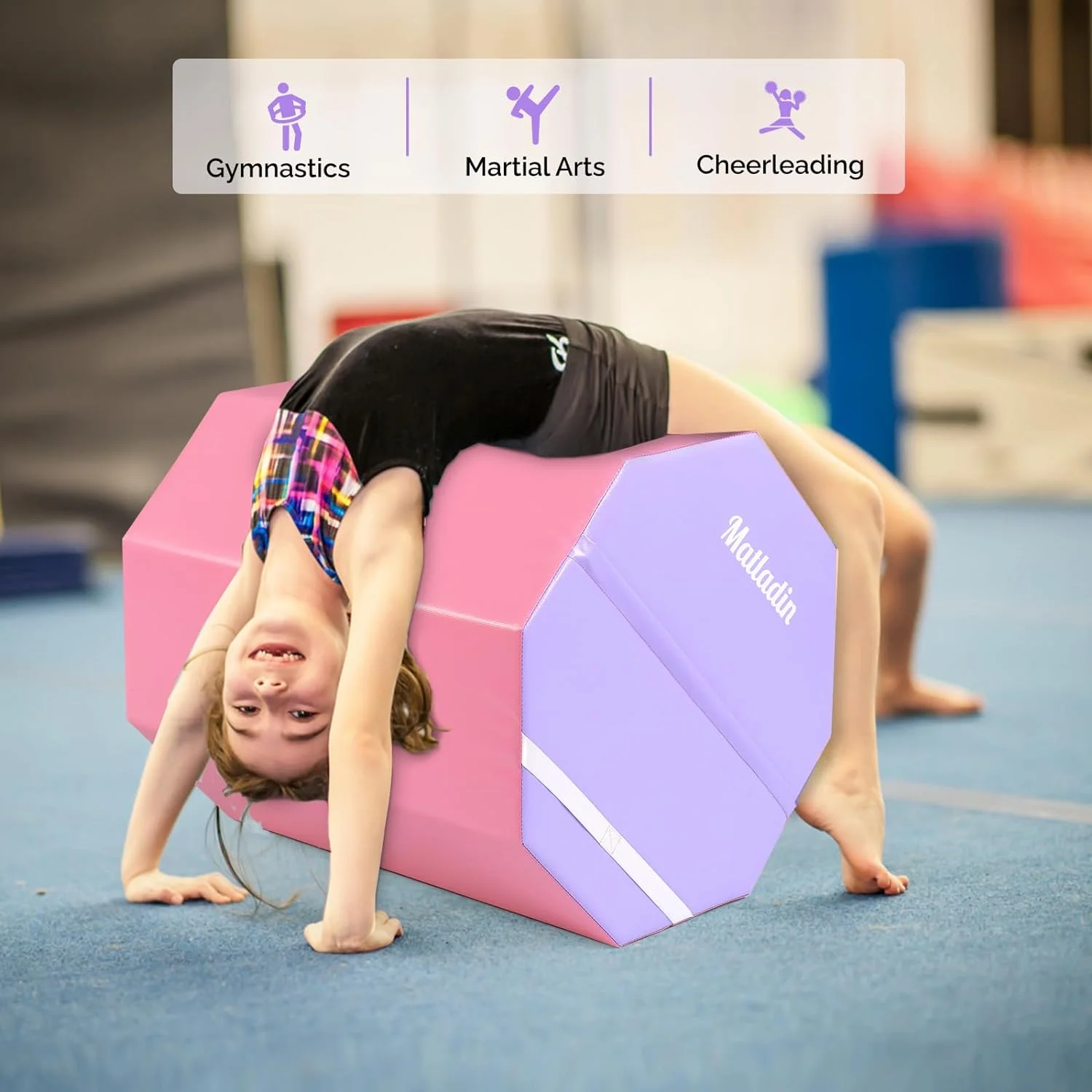 Matladin Octagon Gymnastics Skill Shapes, PVC Pink, 9.7 lb - Image 9