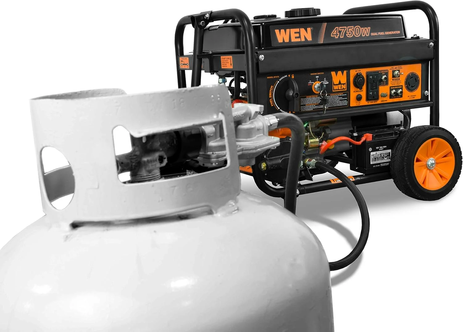WEN Dual Fuel Portable Generator 4750-Watt 120V/240V With Wheel Kit And Electric Start - DF475T - Image 7 WEN Dual Fuel Portable Generator 4750-Watt 120V/240V With Wheel Kit And Electric Start - DF475T - Image 7