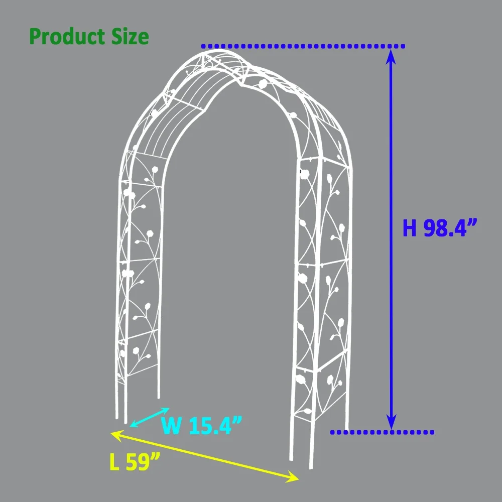 Tcbosik Metal Garden Arch for Climbing Plants, Wedding & Event Decoration, Assemble Freely 8 Styles Archway for Wedding Party Events, Cream White