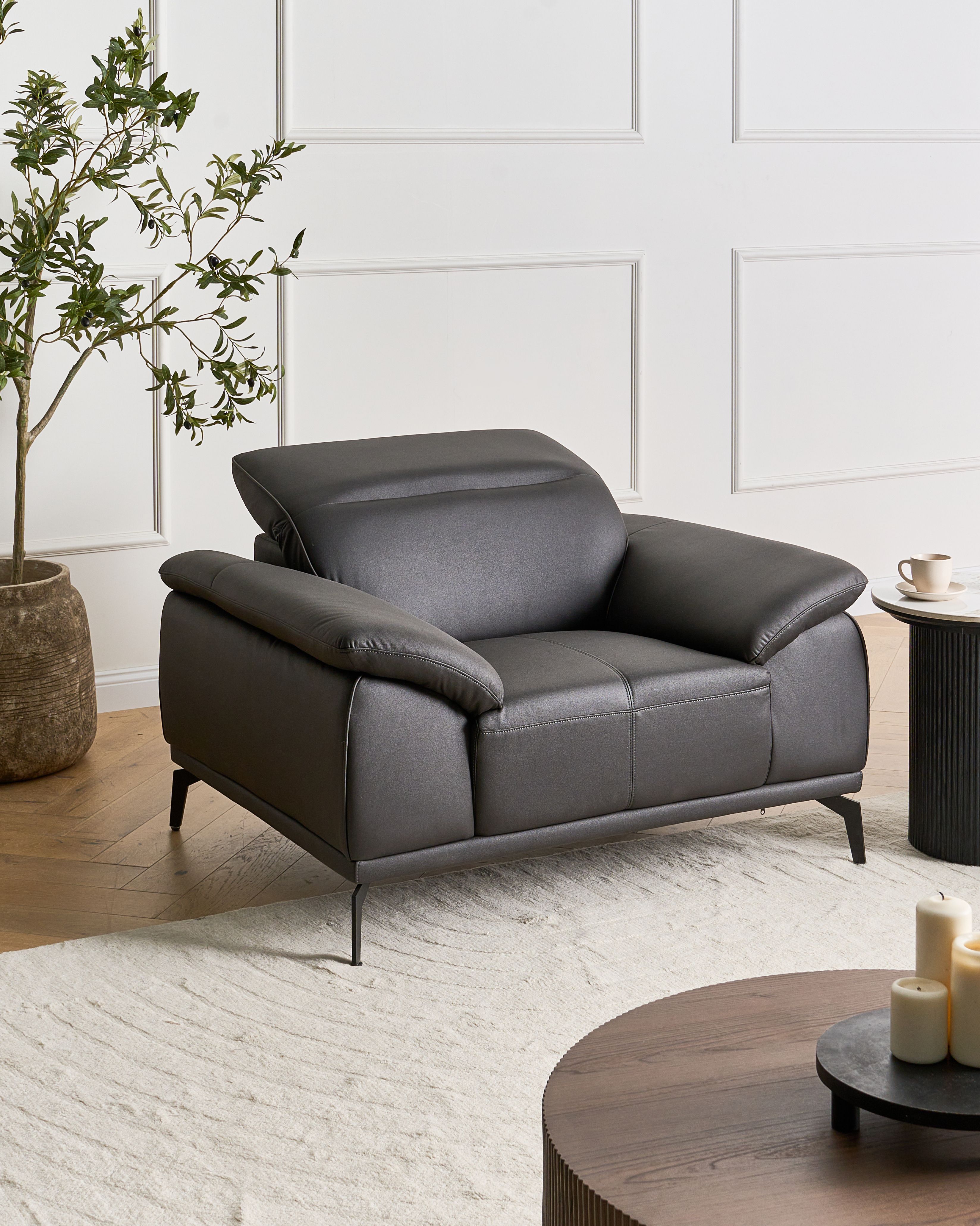 Armchair VEJEN Faux Leather Black