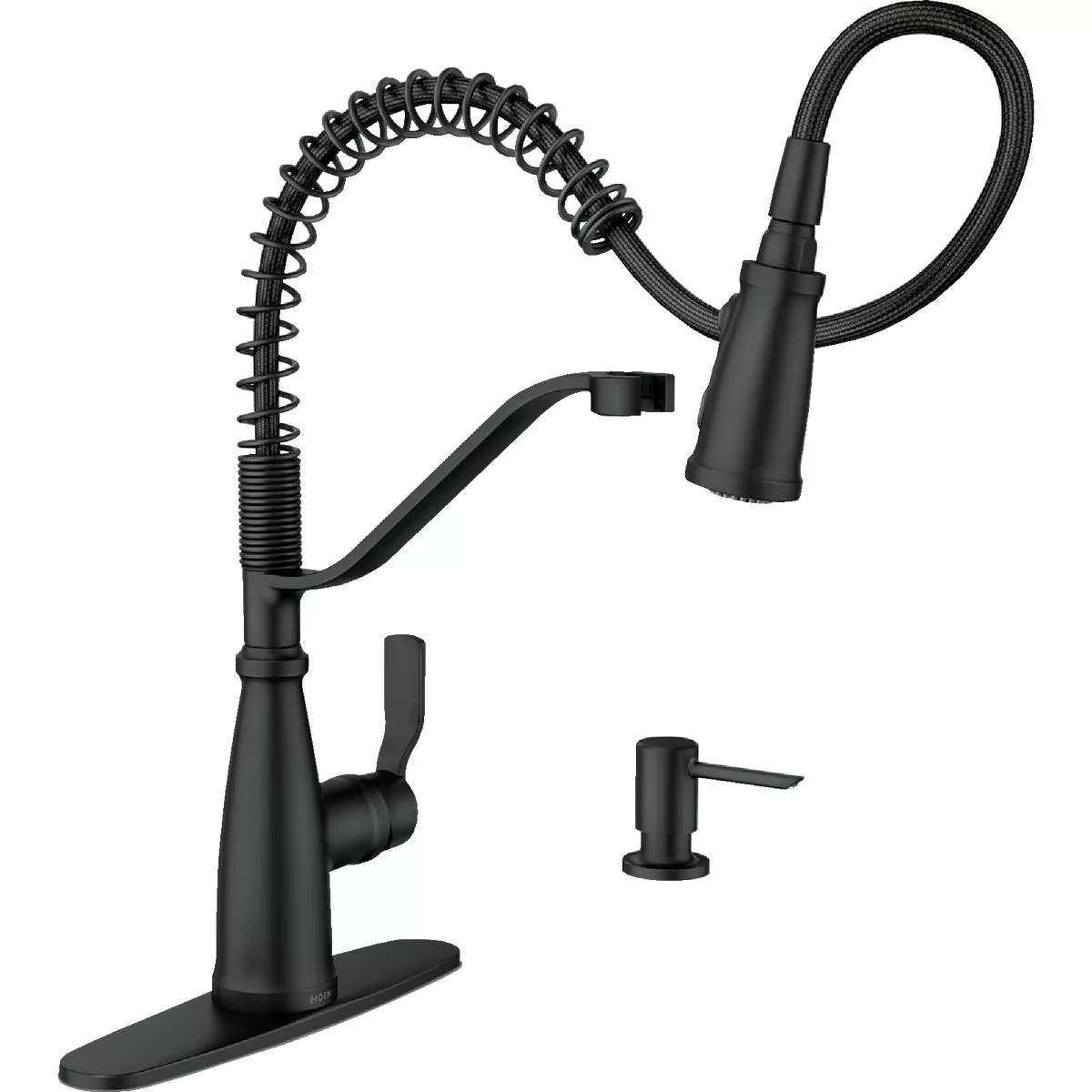 Moen Nolia 1-Handle Pull-Down Widespread Kitchen Faucet, Matte Black