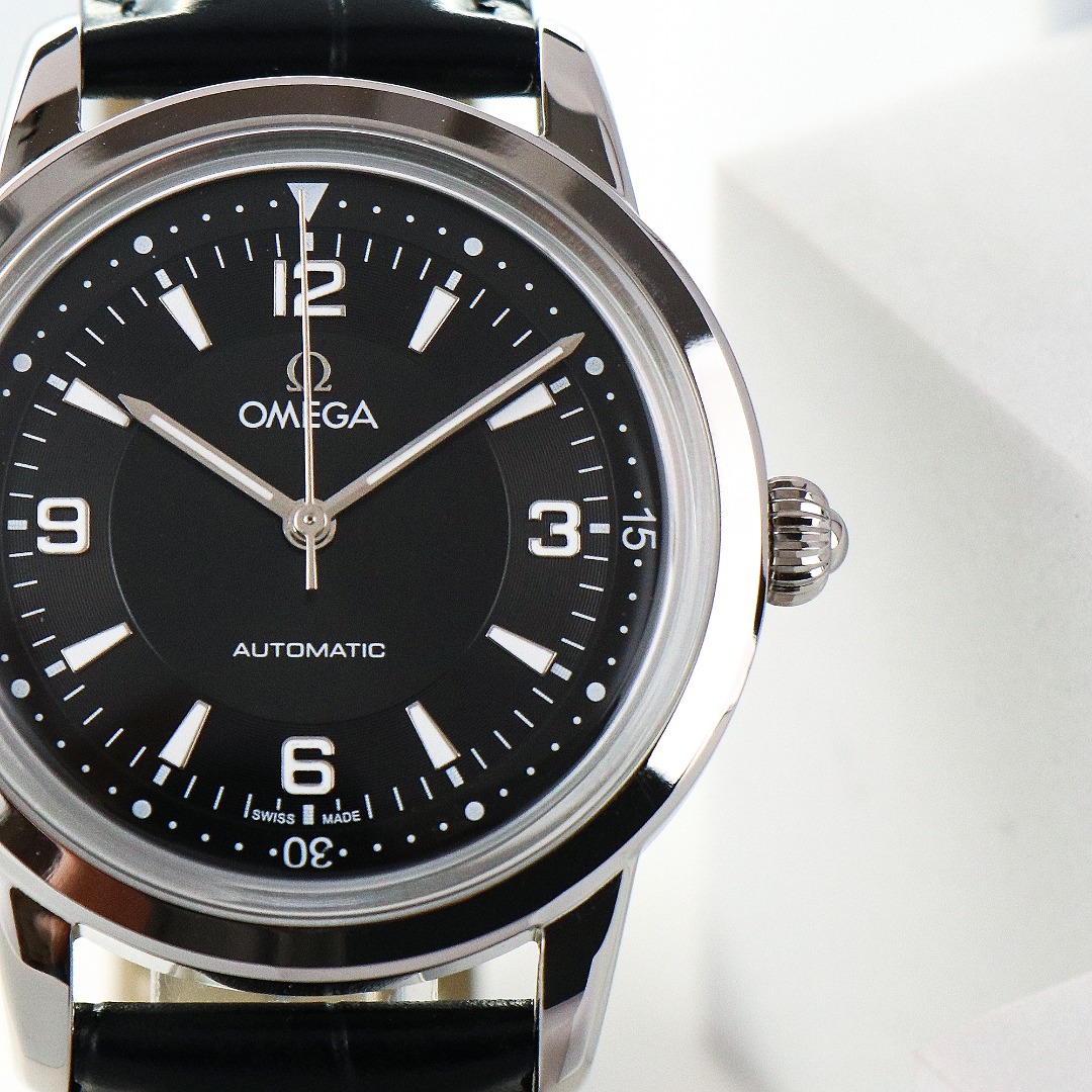 Omega Seamaster Mechanical Watch 40mm Italian imported calfskin black leather(1:1 replica) - Top club
