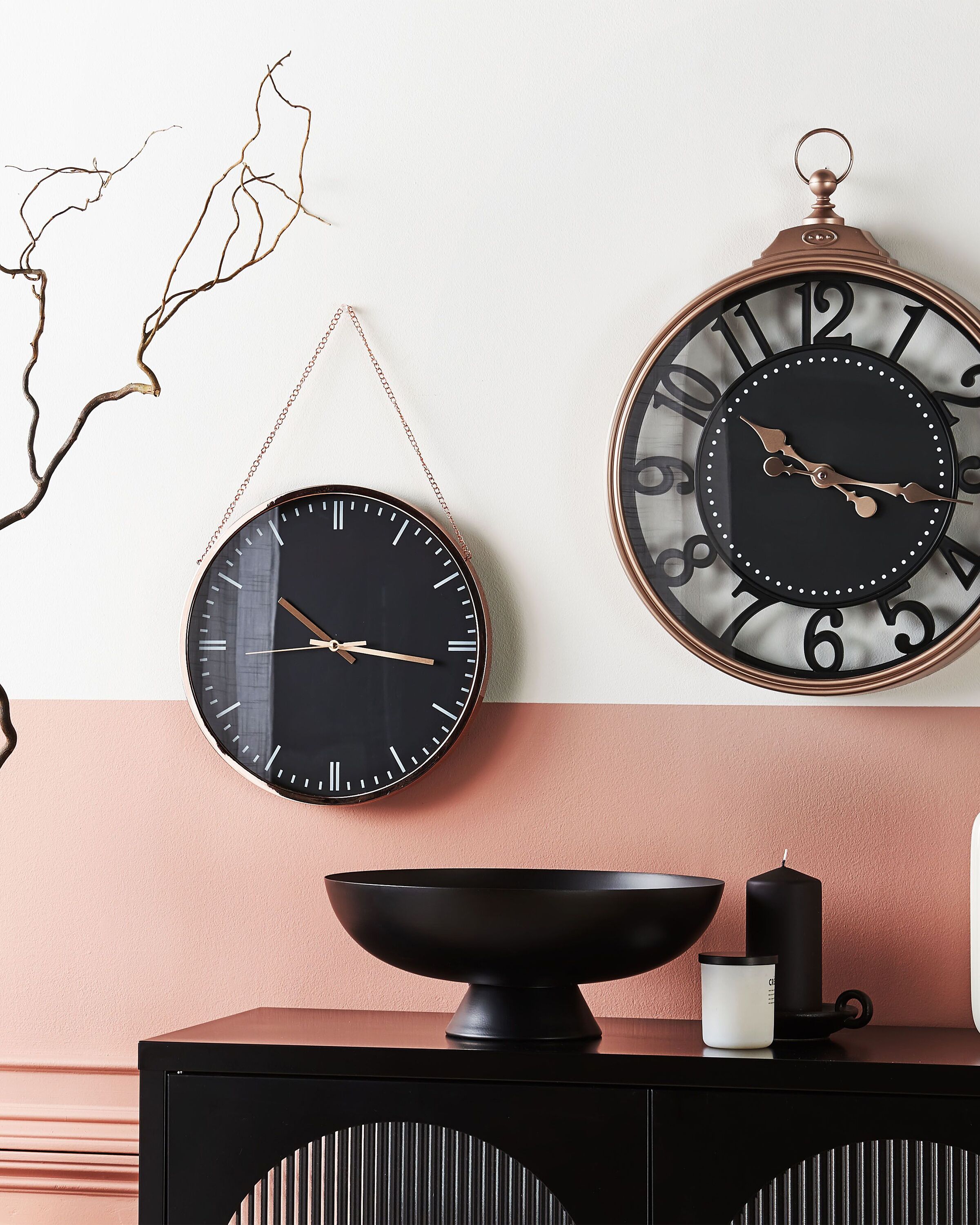 Wall Clock BEZAS 30 cm Black
