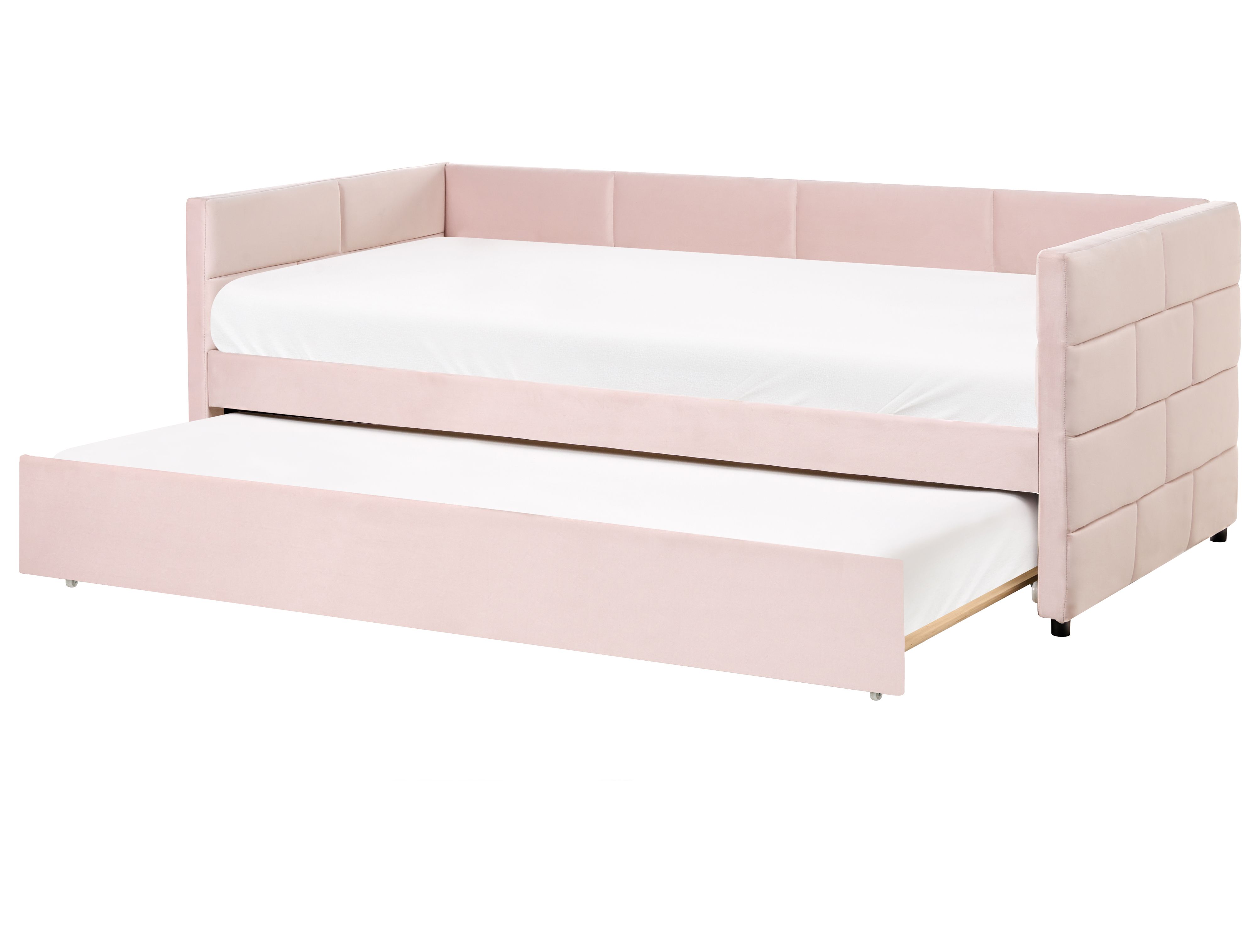 Trundle Bed Velvet CHAVONNE 90 x 200 cm (EU Single) Pink