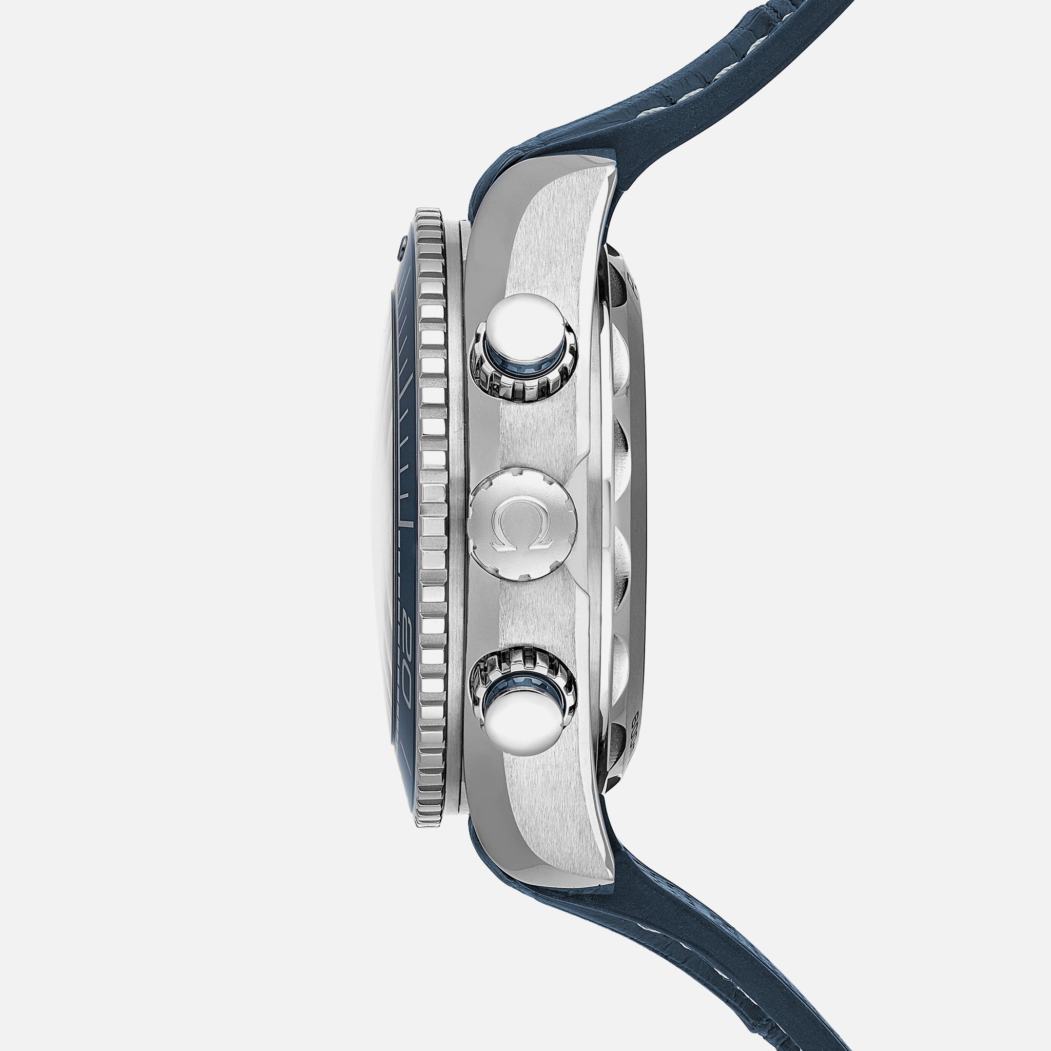 Seamaster Planet Ocean 600M Co-Axial Master Chronometer Chronograph 45.5mm Blue Dial On Leather Strap With Rubber Lining(1:1 replica) - Top club