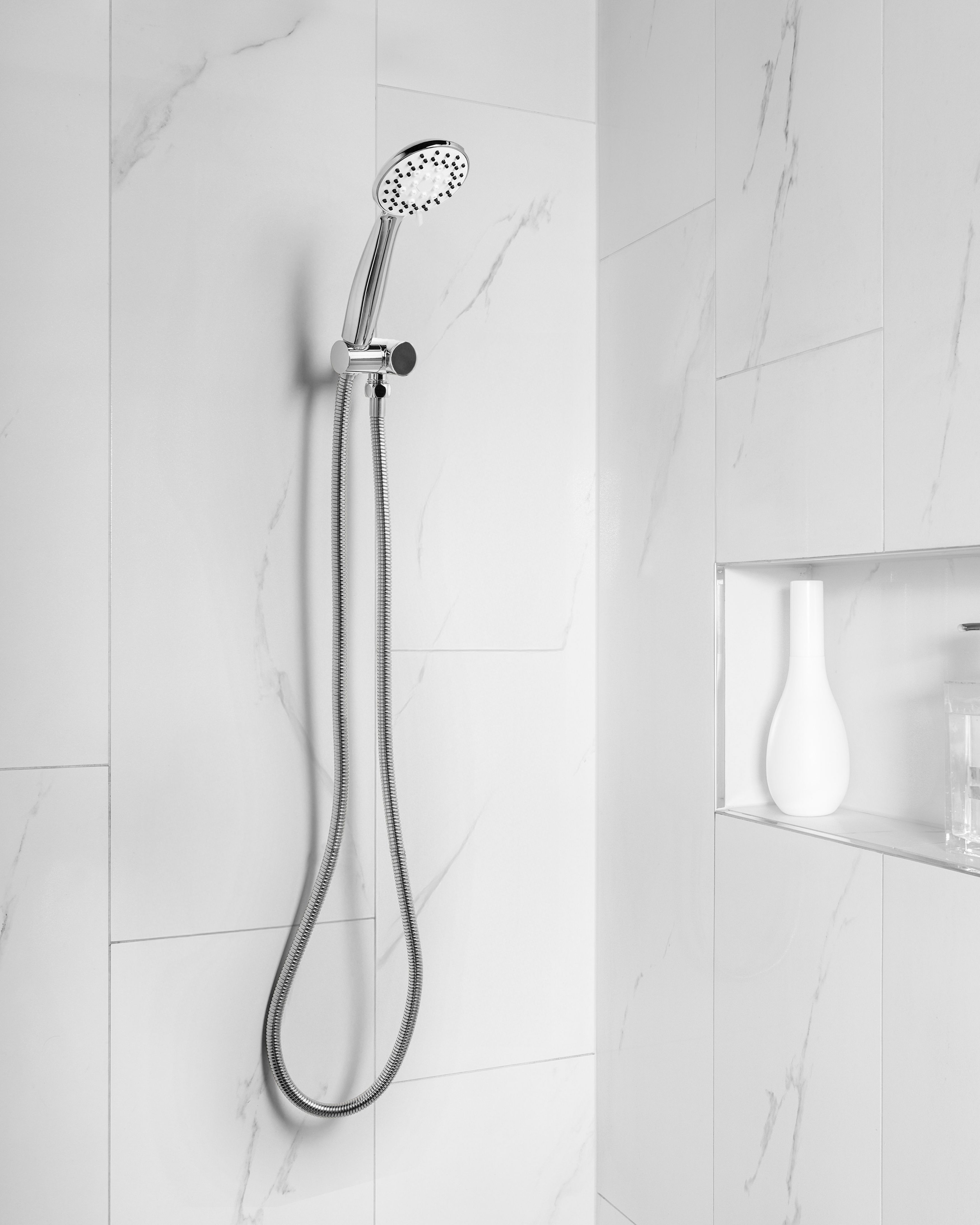 Shower Head and Hose Kit MACAY 3-function Silver