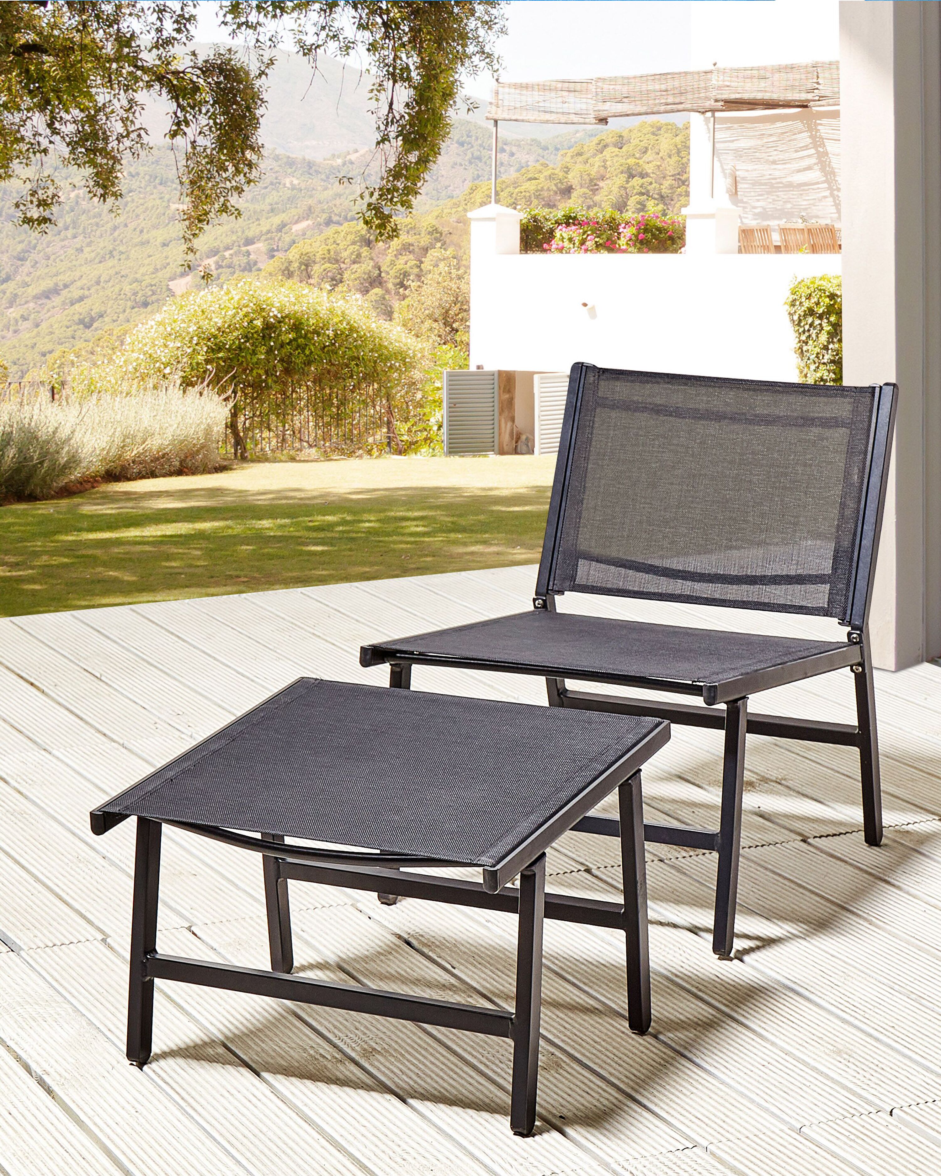 Garden Chair MARCEDDI Metal Black