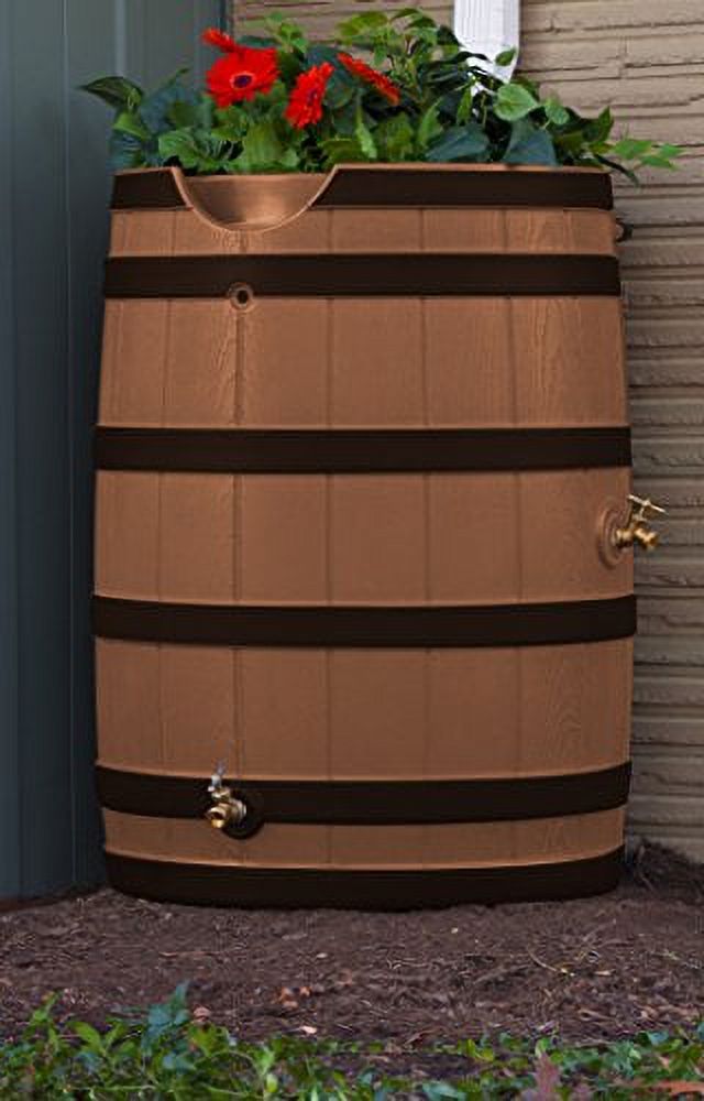 Good Ideas Rain Wizard 65 Gallon Rain Barrel with Darkened Ribs - Terra Cotta - Image 6