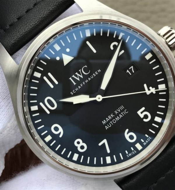 Replica IWC XF Mark XVIII IW327001 Black Dial Leather Strap - Top club