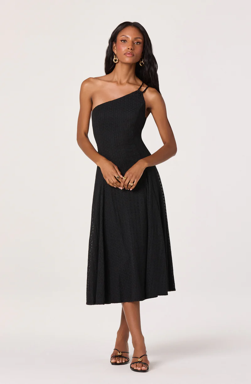 Nola One-Shoulder Knit Midi Dress