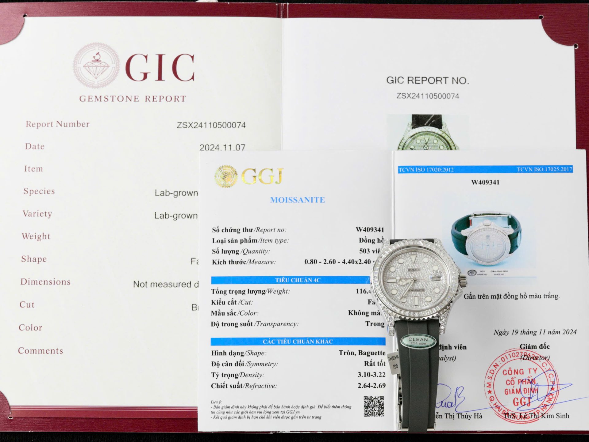 Rolex Yacht-Master Replica Watch Full Diamond Moissanite Rubber Strap 42mm - Elite Watch Atelier